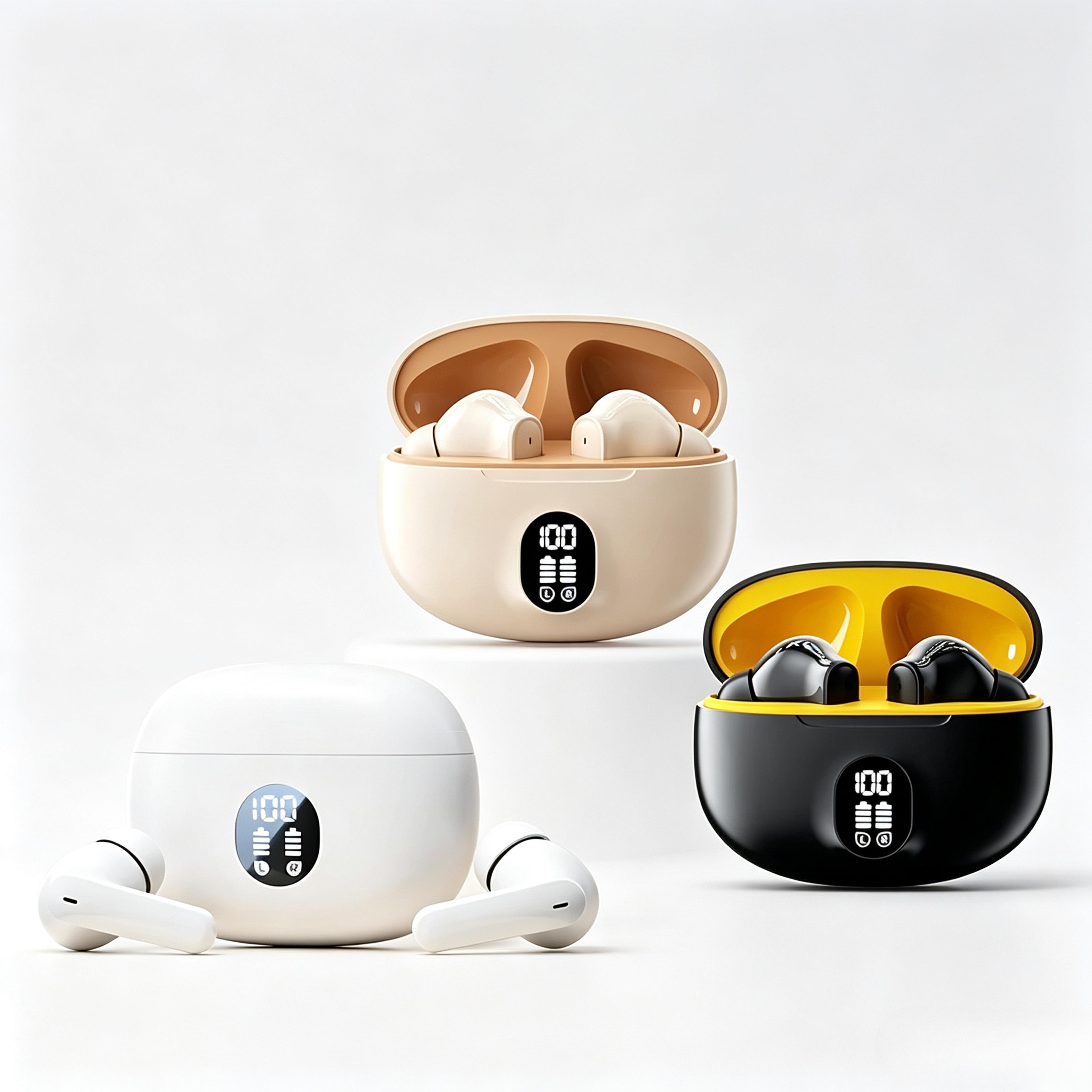 mini bluetooth earbuds with noise reduction and clear call microphone