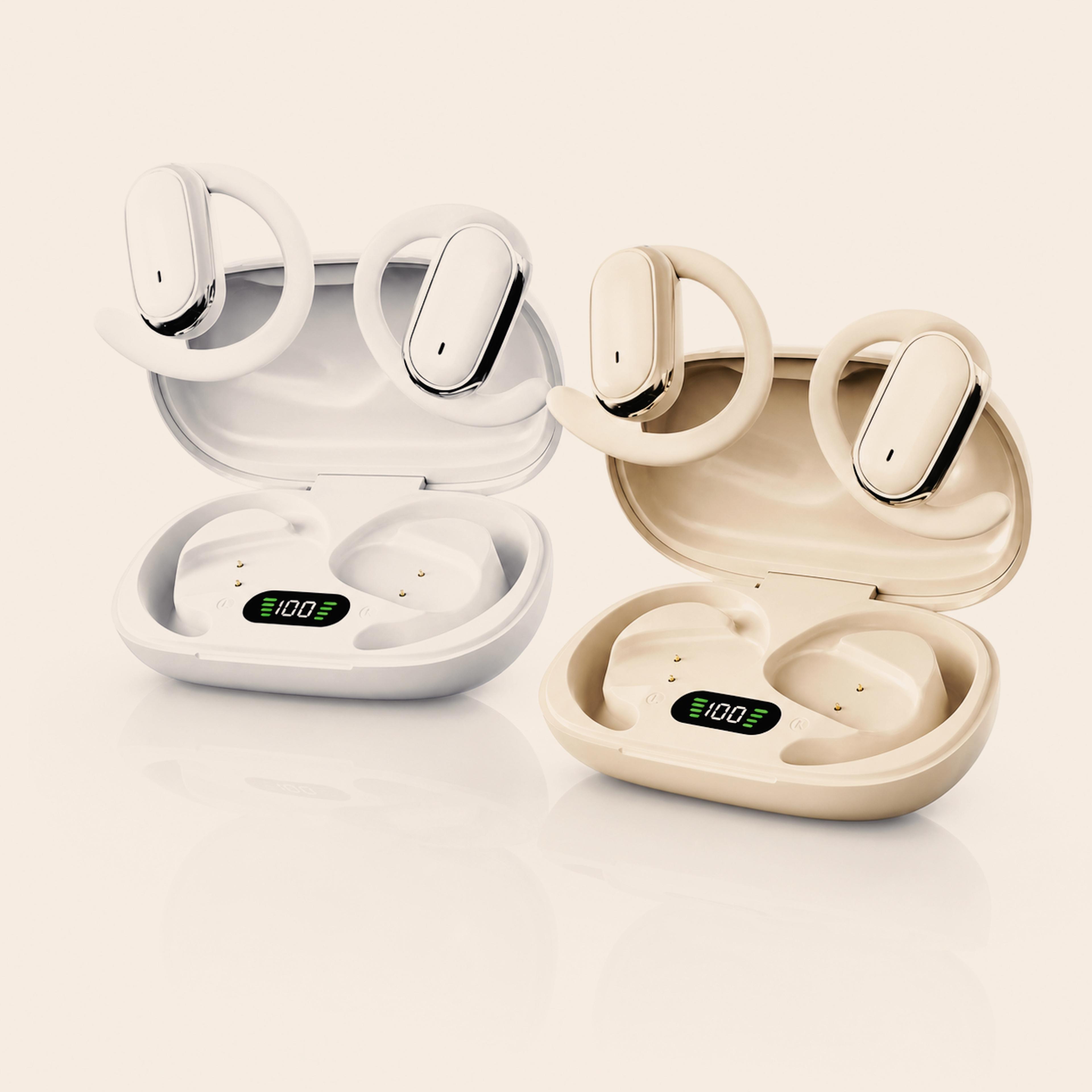 open ear bone conduction bluetooth headphones wireless earphones with digital display