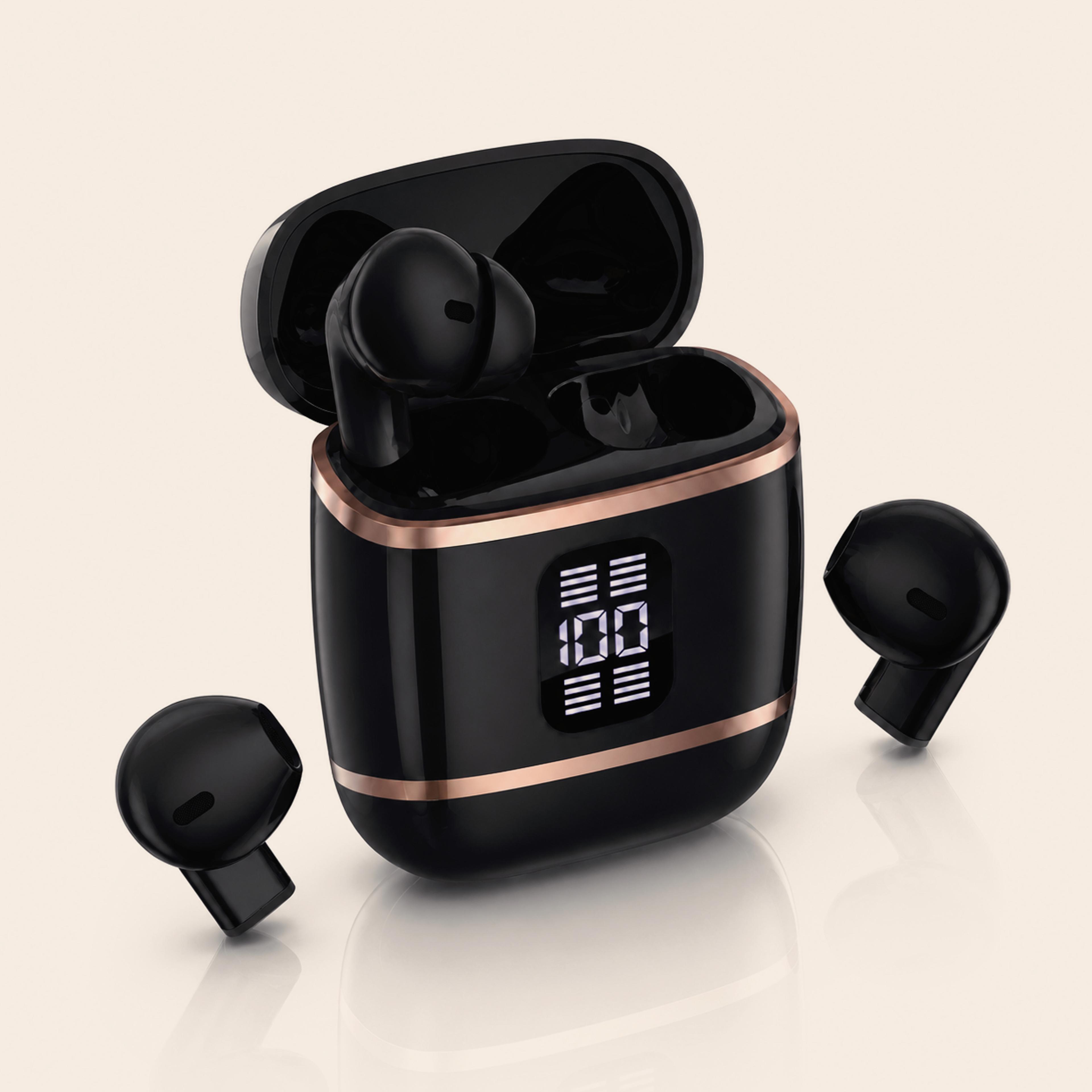 tws bluetooth headphones hifi sound wireless earbuds with led power display