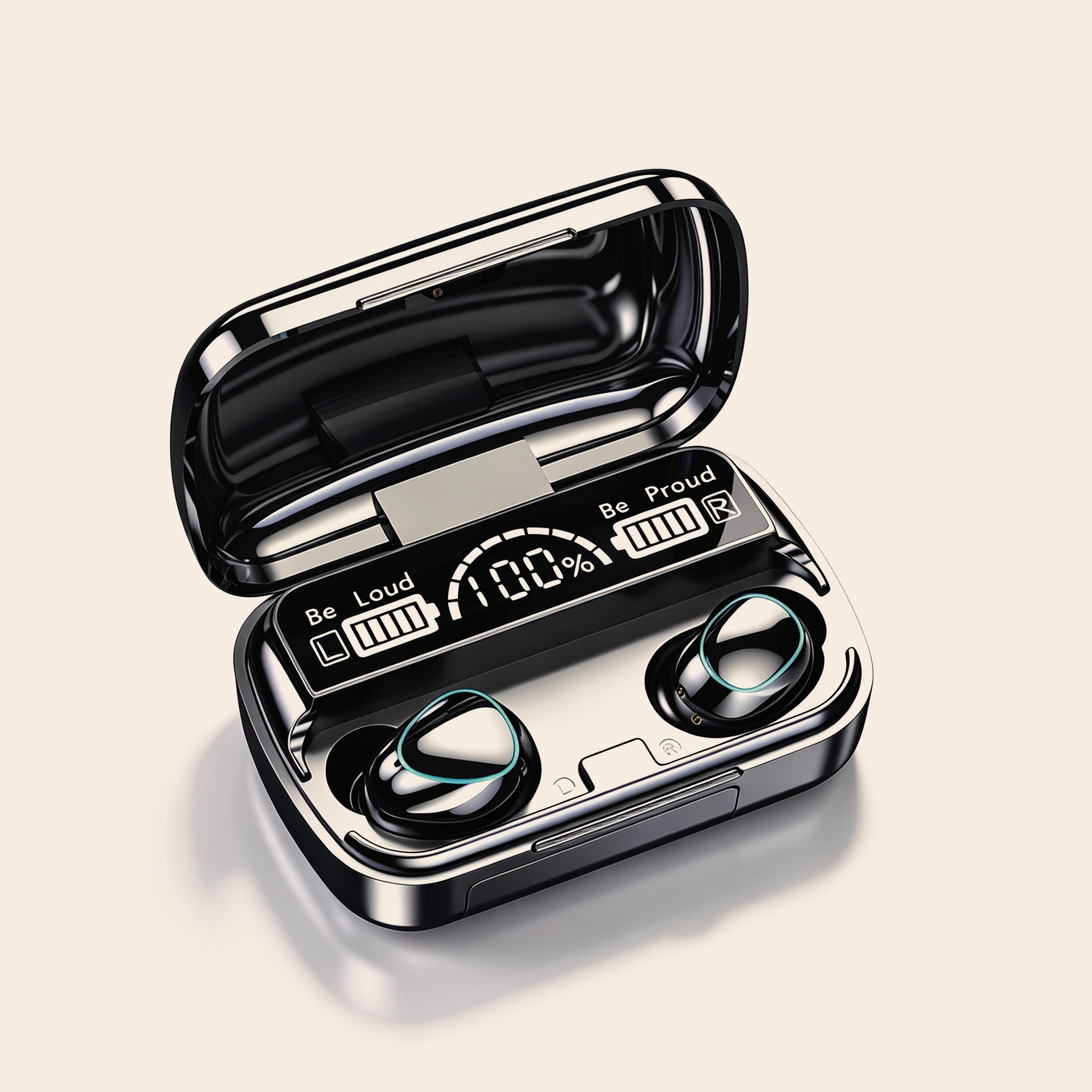 tws wireless bluetooth earphones with led display sports earbuds