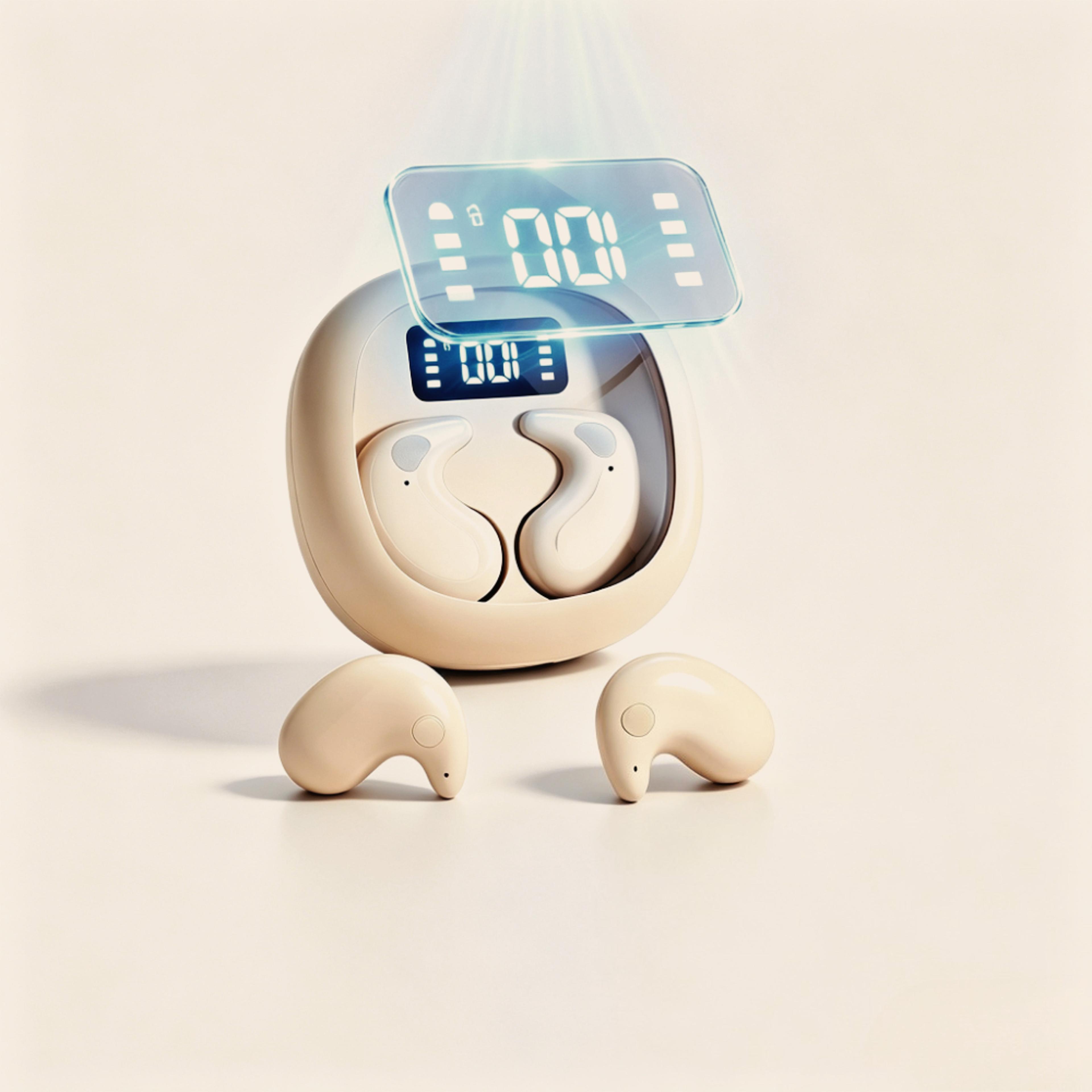 wireless bluetooth earbuds with mini display and long battery life
