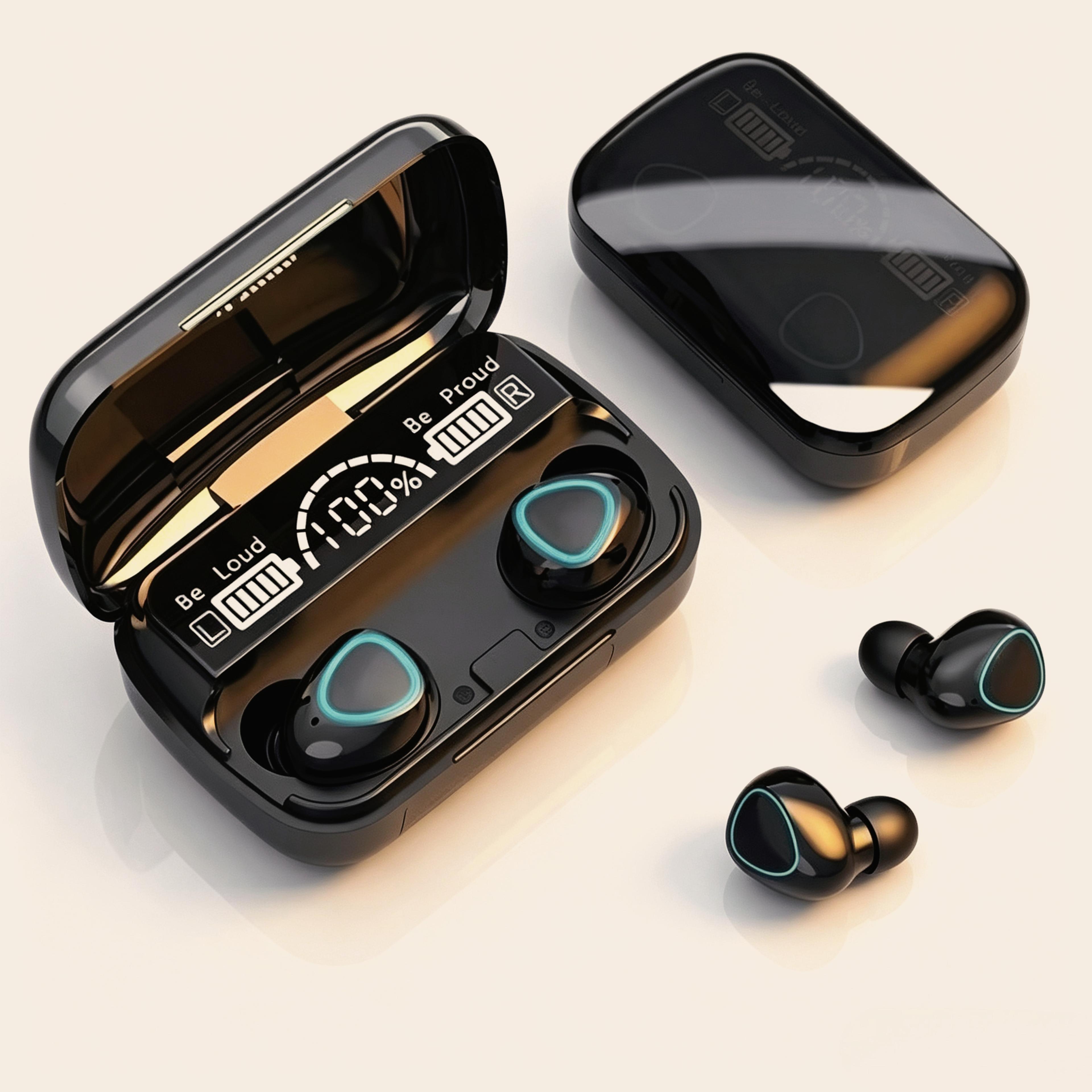 wireless earbuds bluetooth sports headphones with led charging case