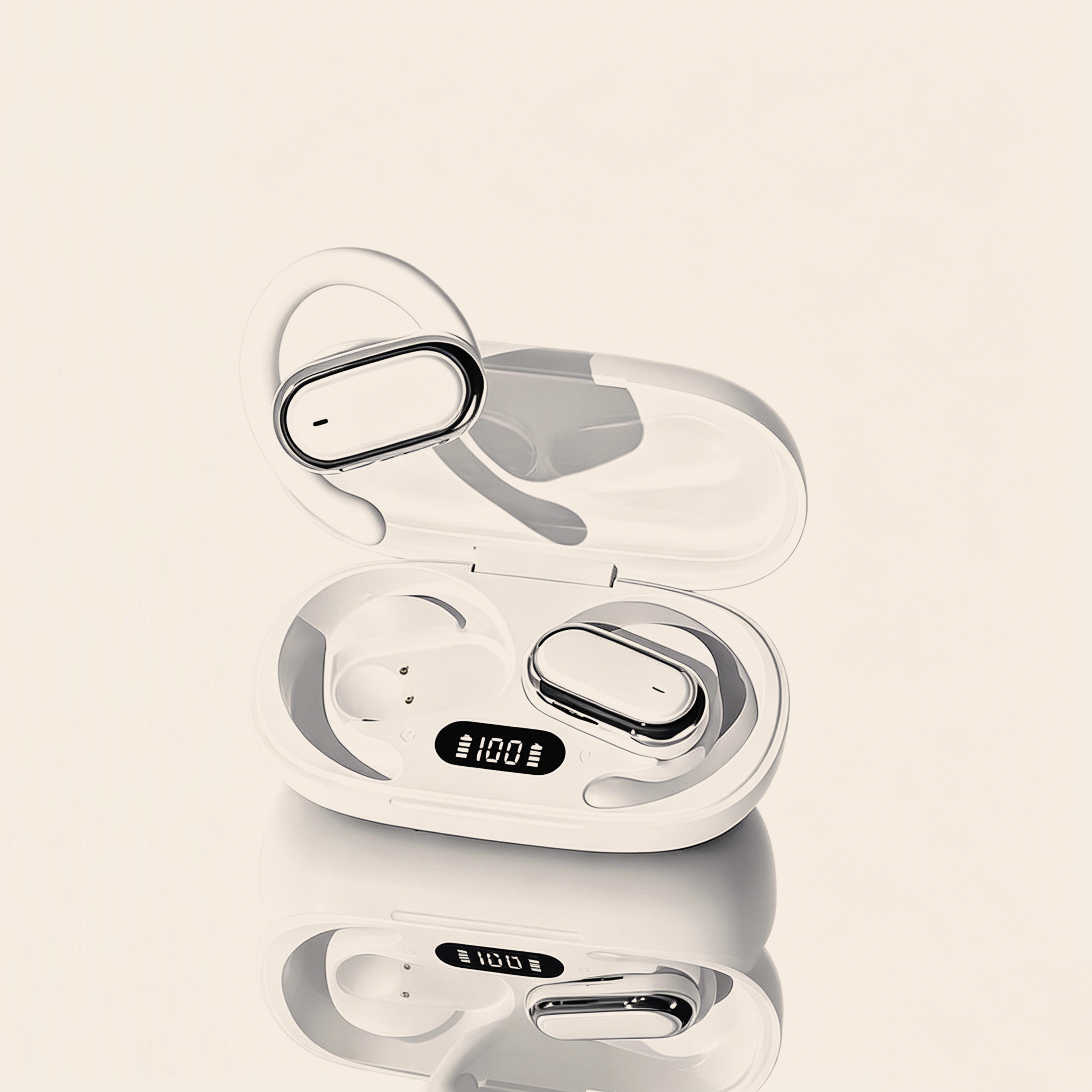 wireless bone conduction bluetooth earphones with digital display sports headphones