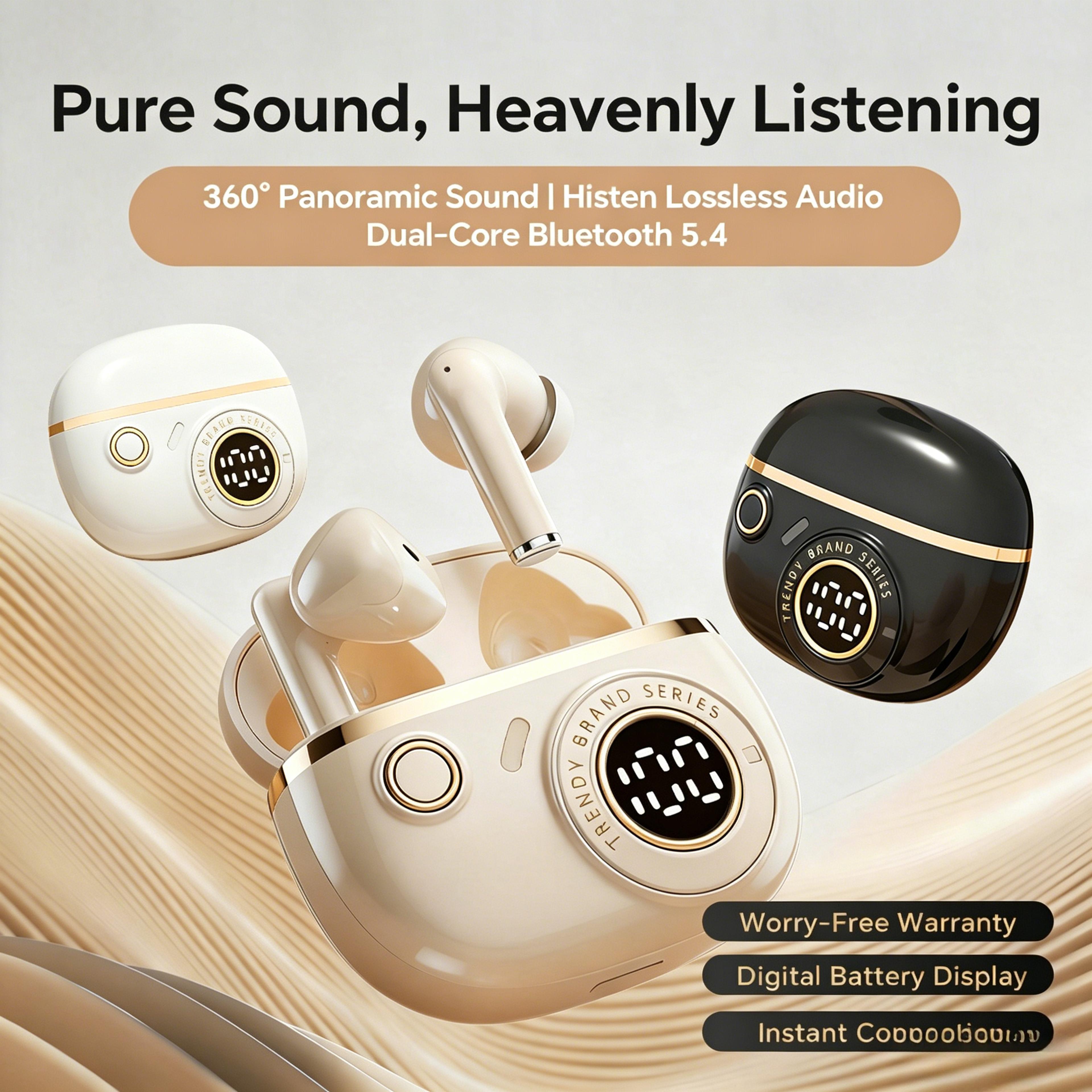 tws wireless earbuds with noise isolation bluetooth headphones for gaming and music