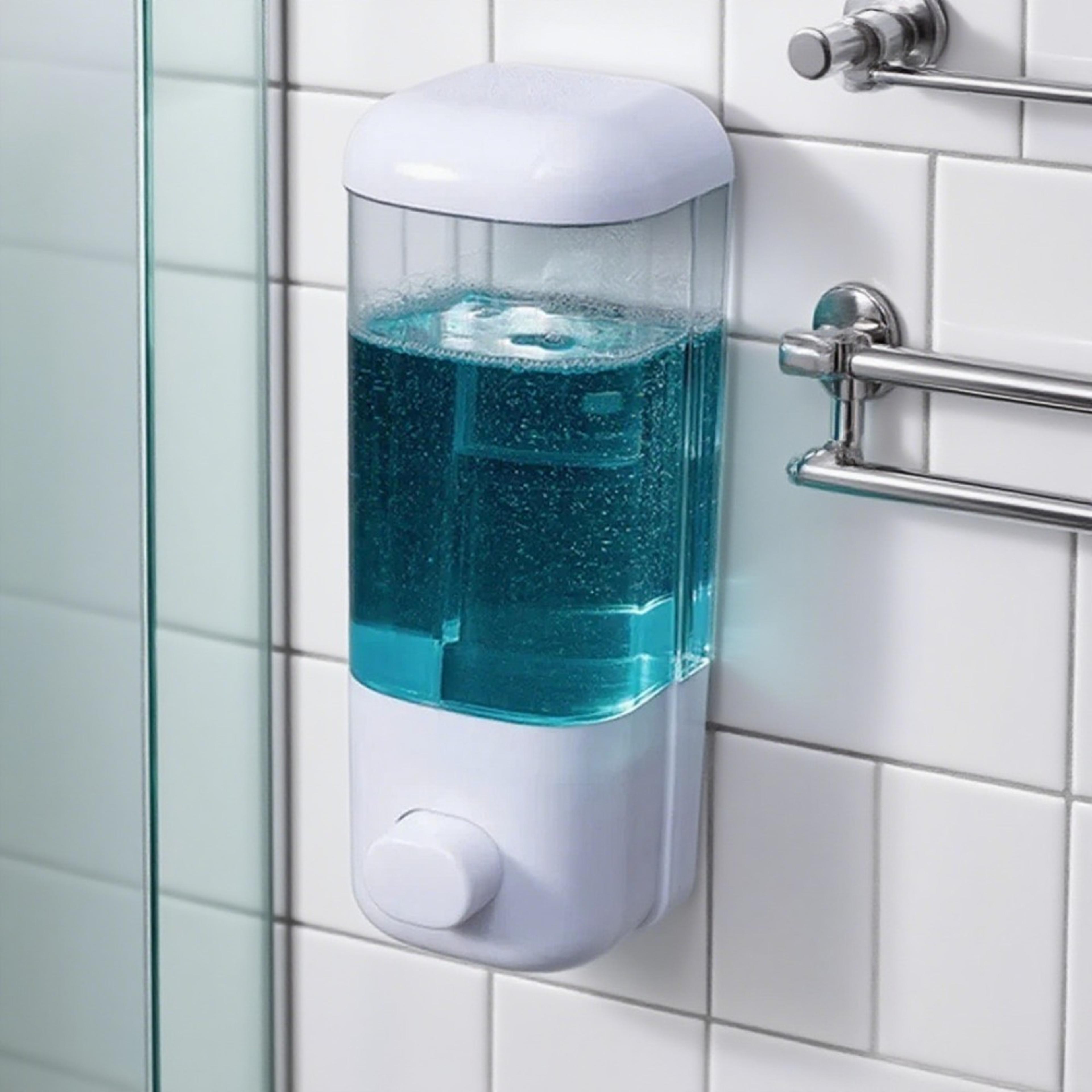 no drill wall mounted soap dispenser and shower shampoo holder