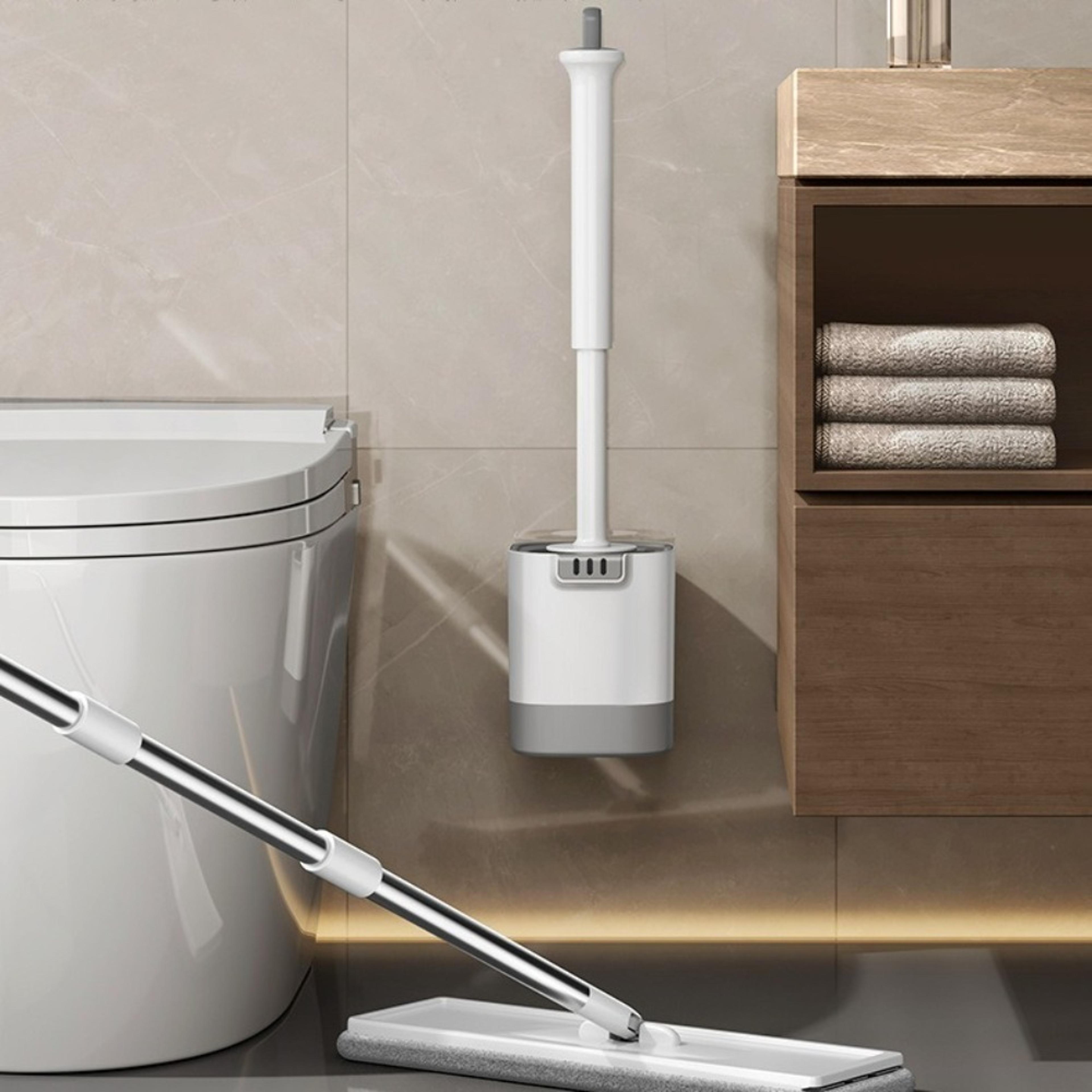 flexreach wall mounted silicone toilet brush with long handle