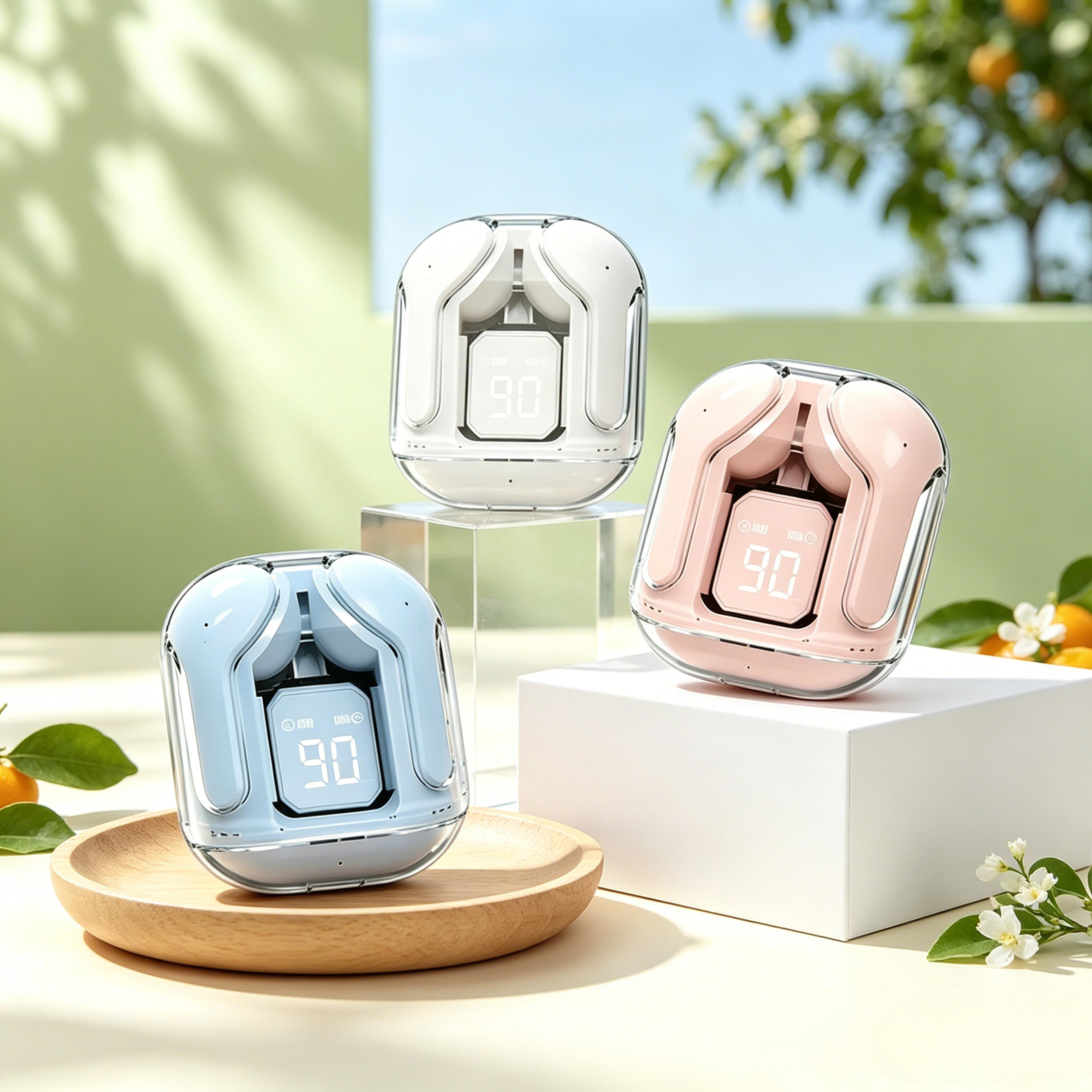 pulsesync hifi wireless earbuds with led display and low latency sound
