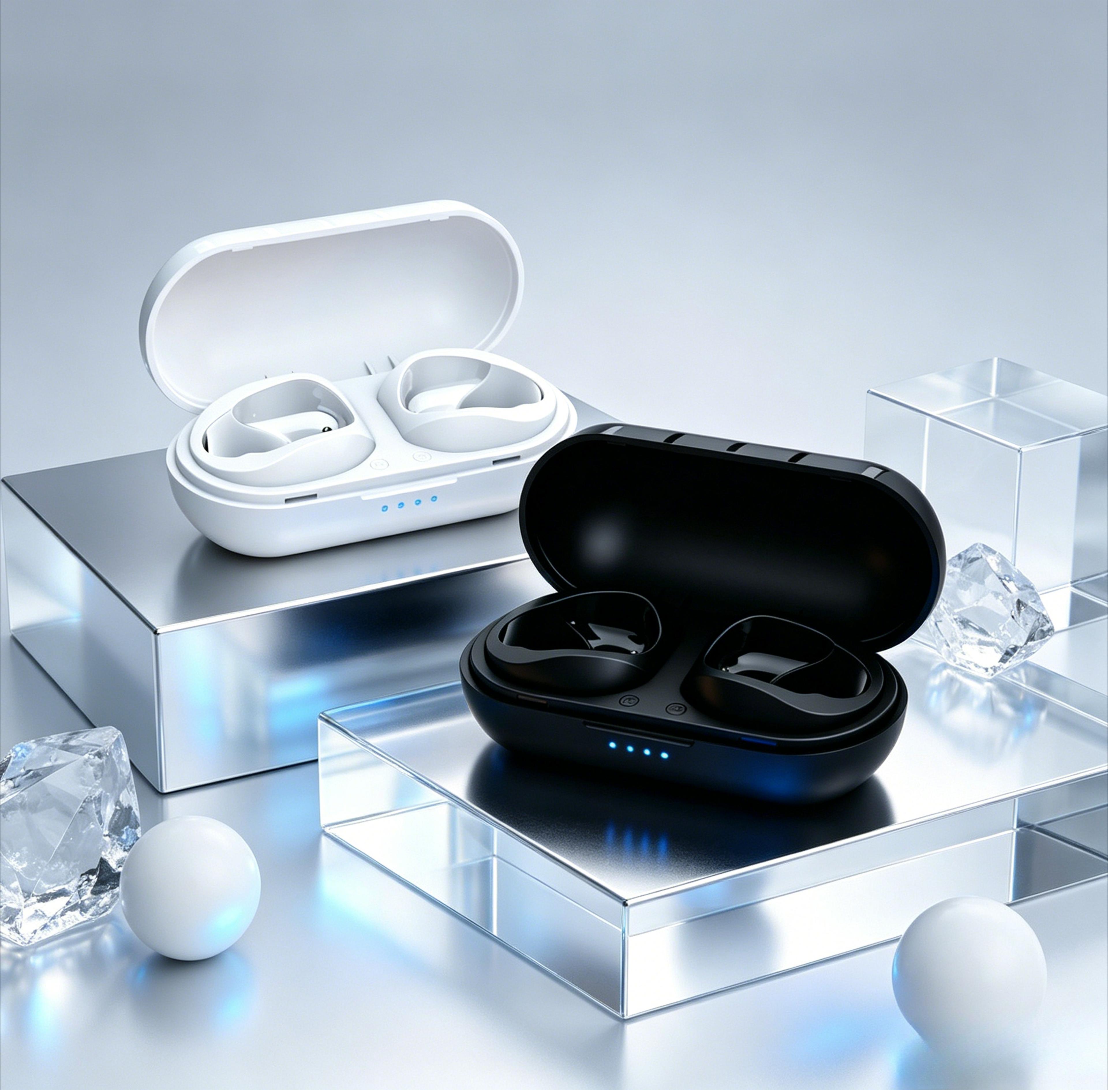 compact tws wireless earbuds with wireless charging case