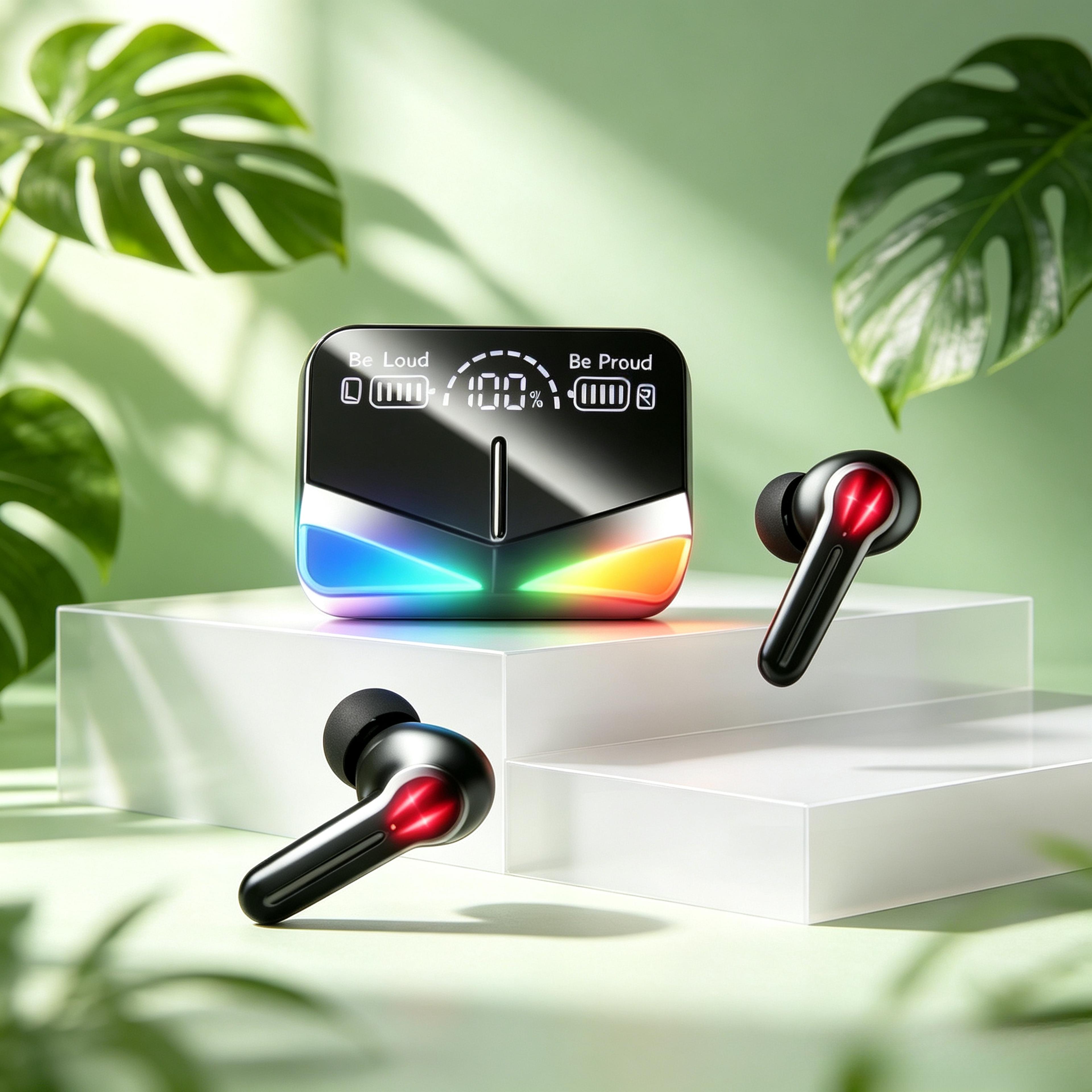 smart touch wireless bluetooth earbuds with waterproof noise reduction