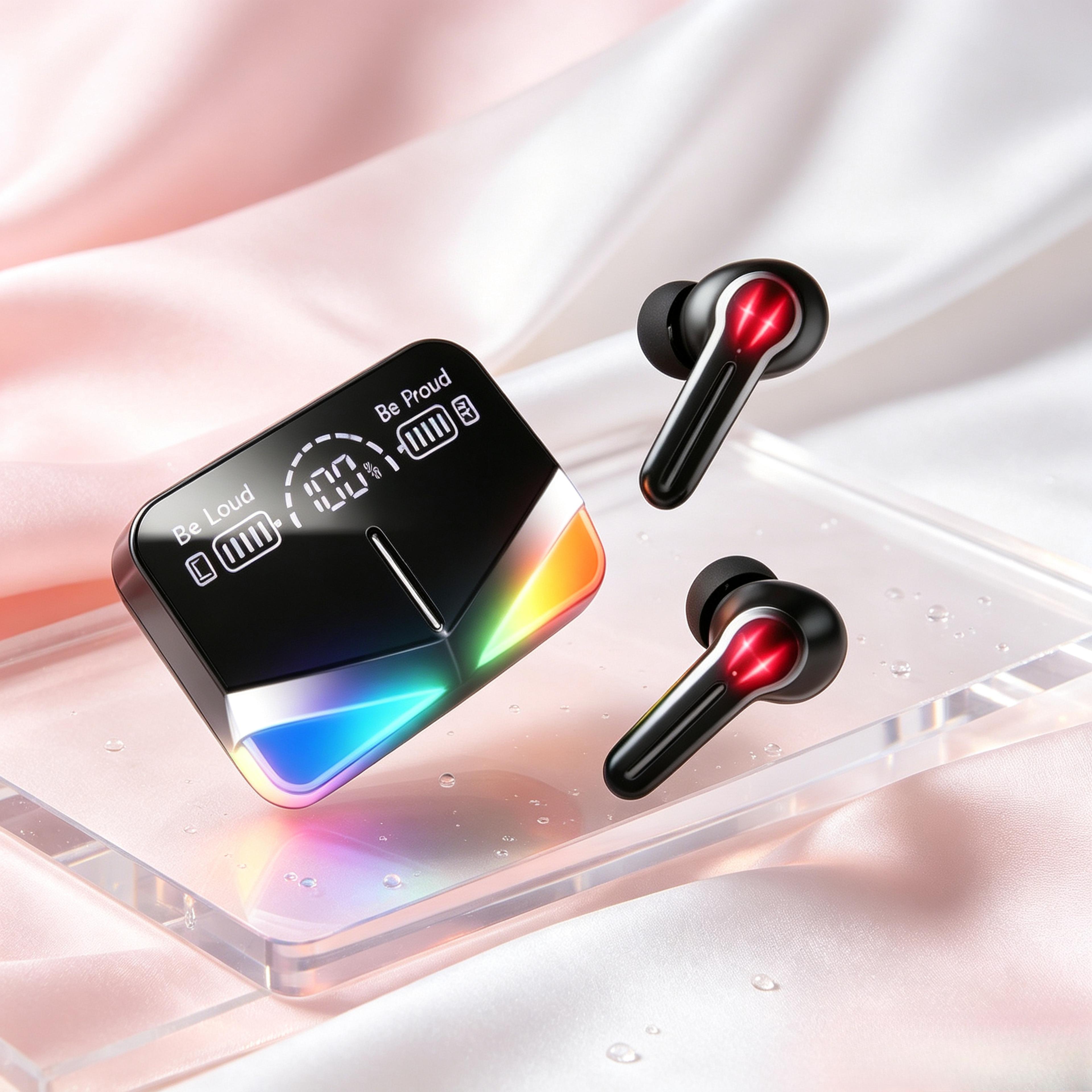 smart touch wireless bluetooth earbuds with noise reduction