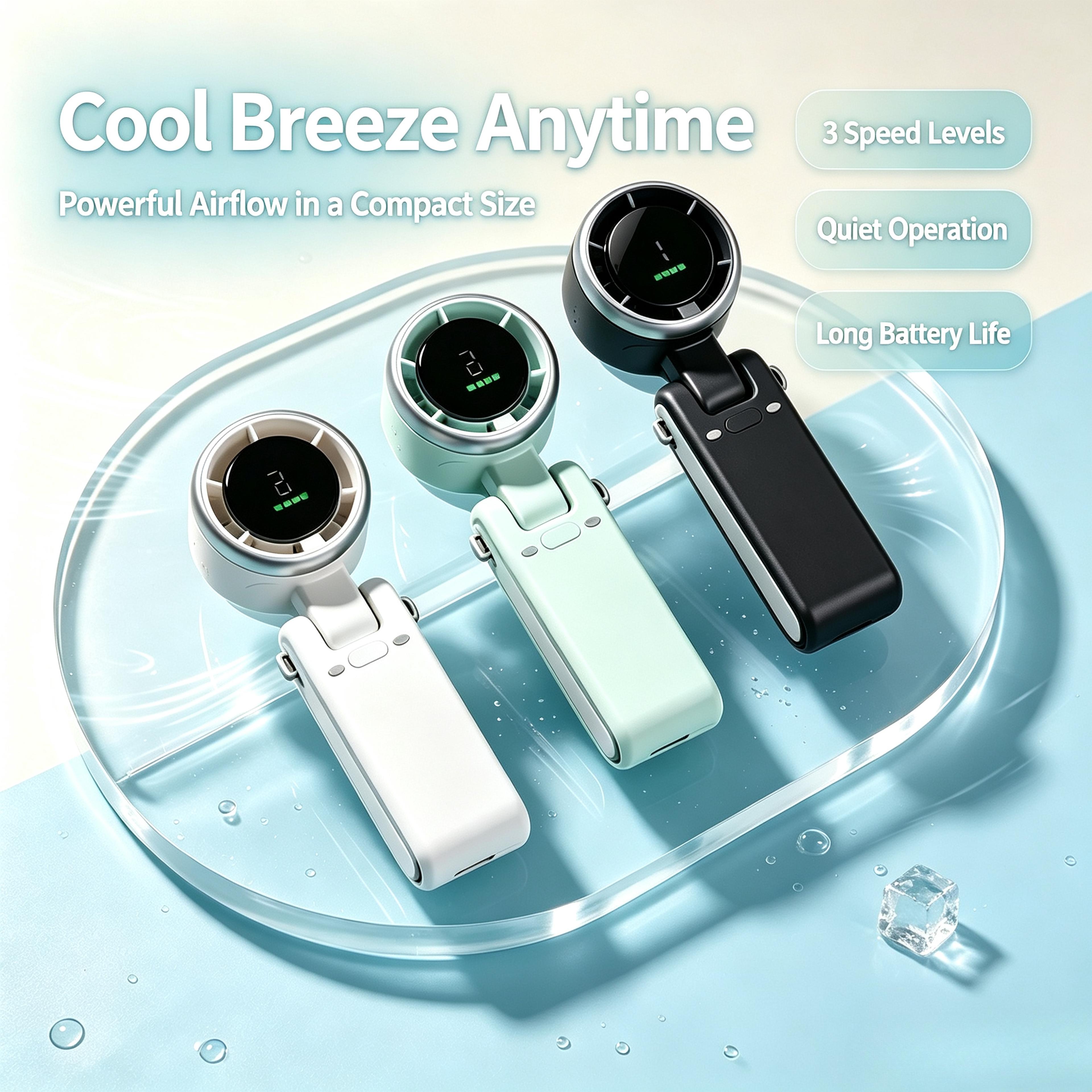 foldable turbo handheld fan portable neck and desktop cooling fan
