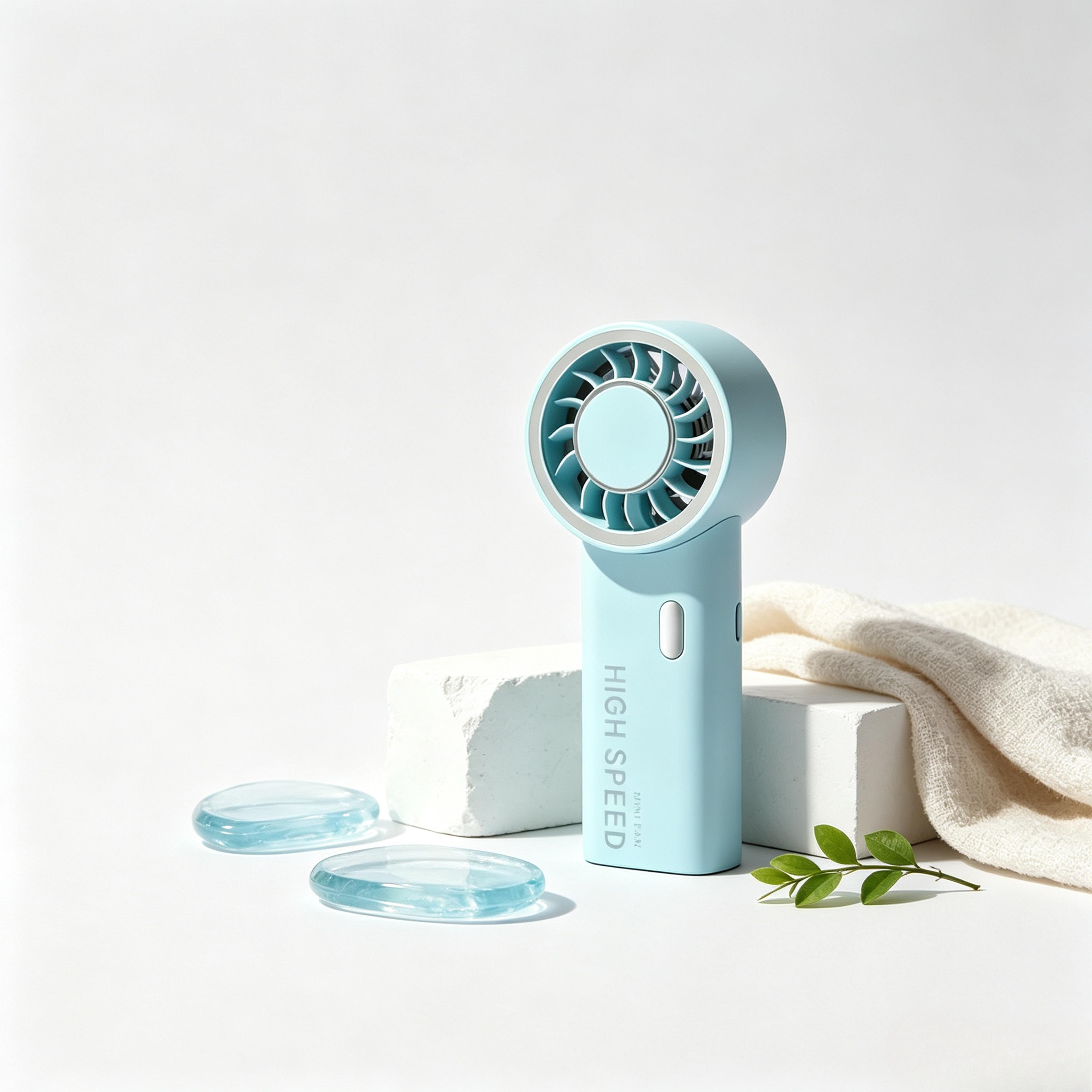 breezego mini usb rechargeable handheld fan for travel and outdoor cooling