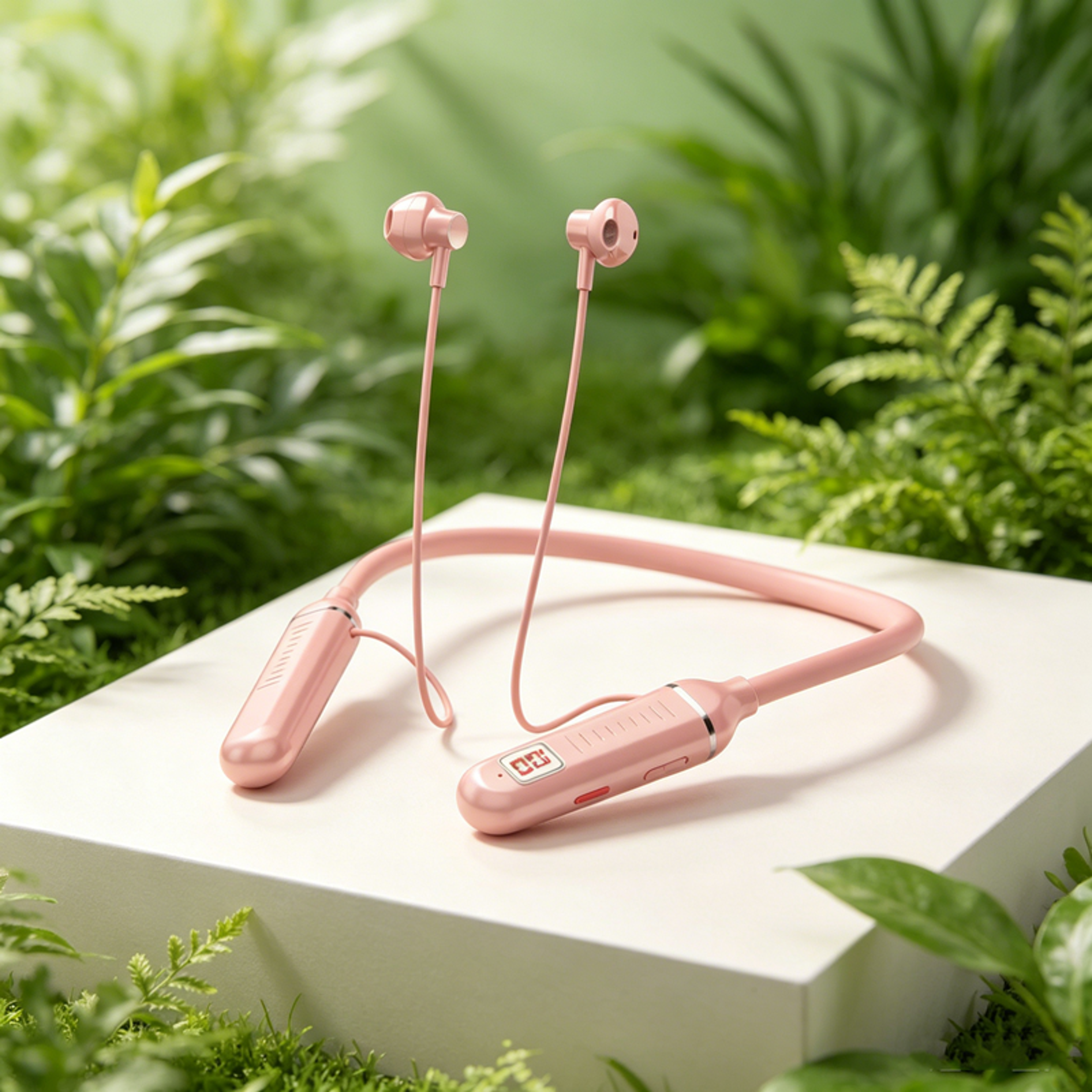 led display bluetooth neckband headphones with mic and tf card support