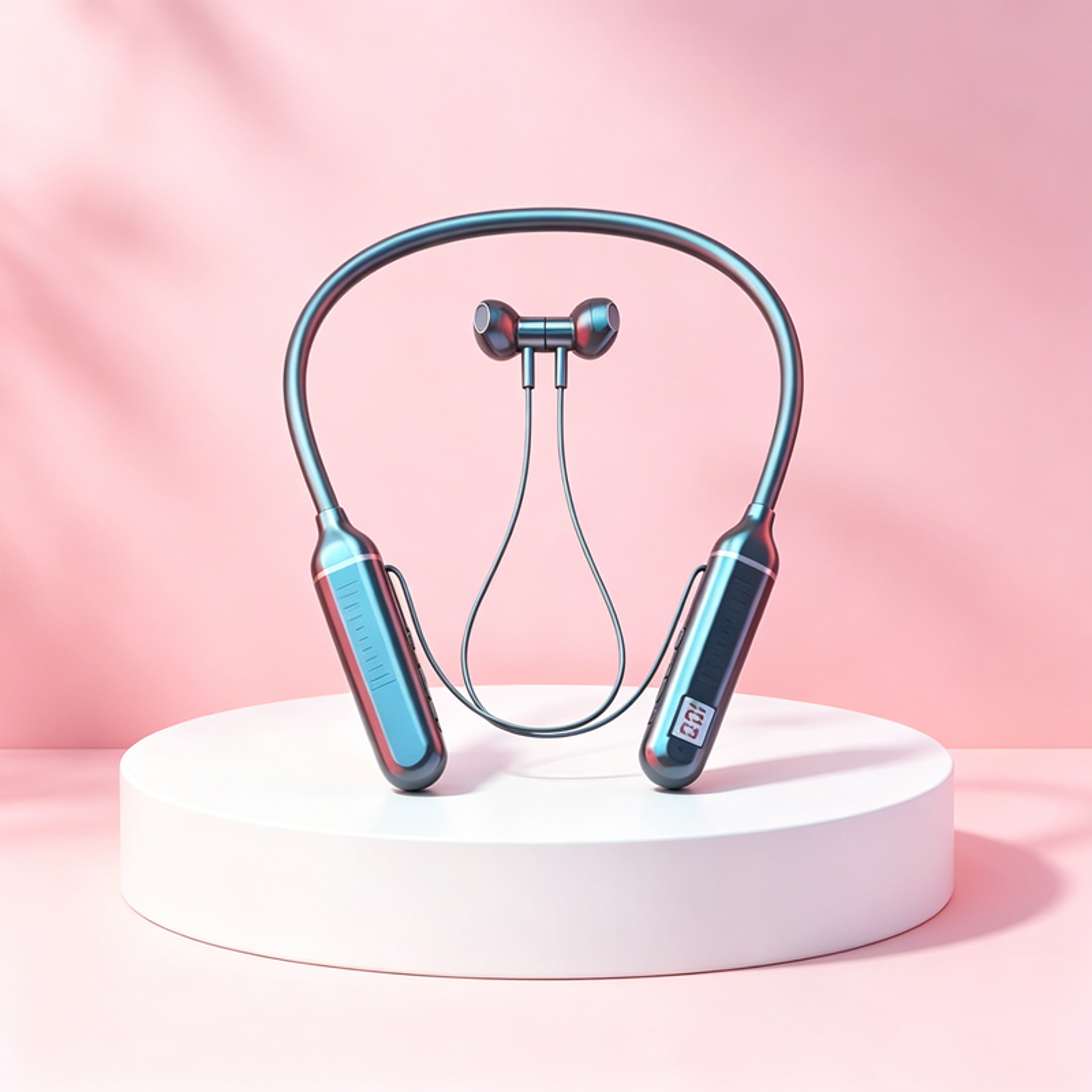 bluetooth neckband headphones with led display and tf card