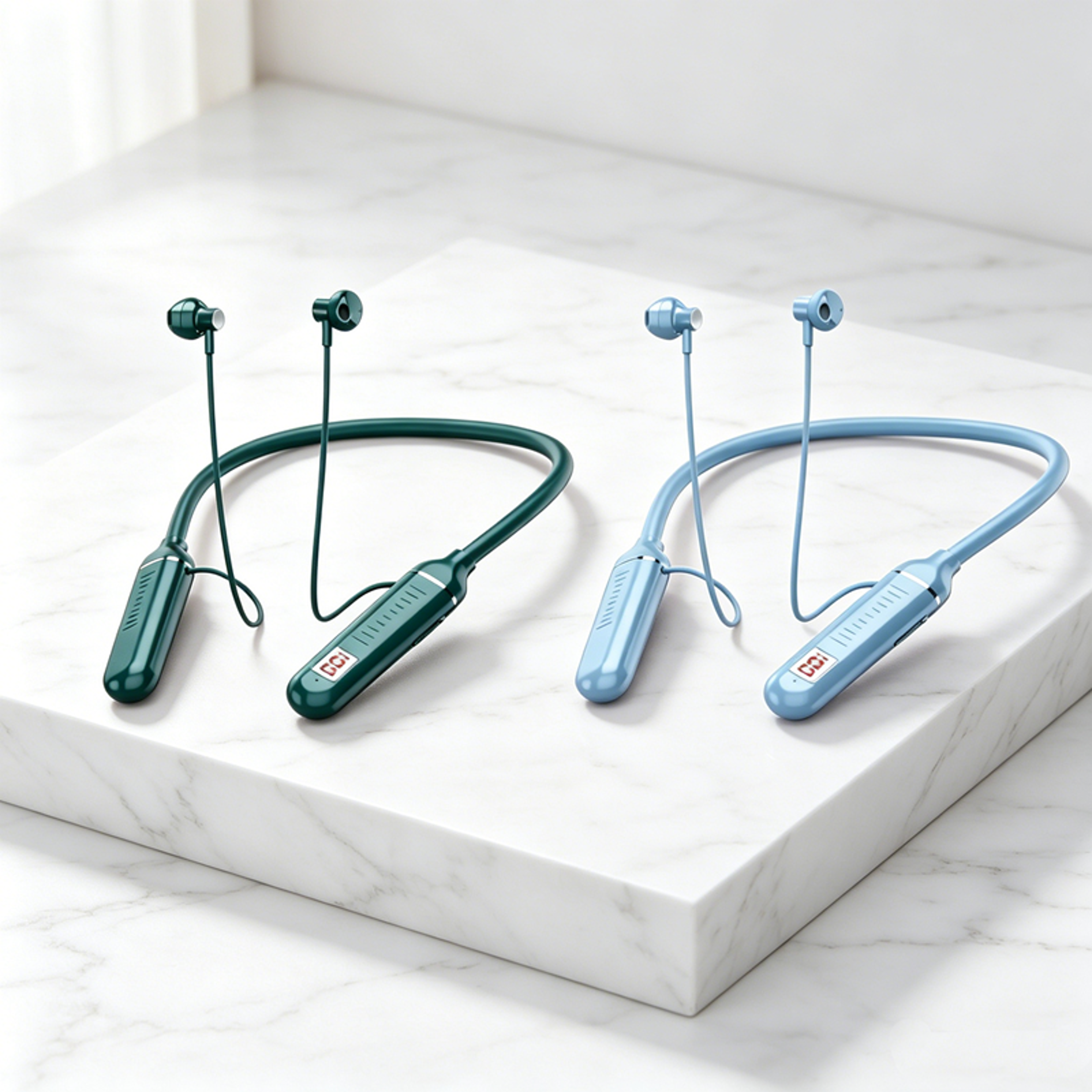 bluetooth neckband gaming earphones with led display