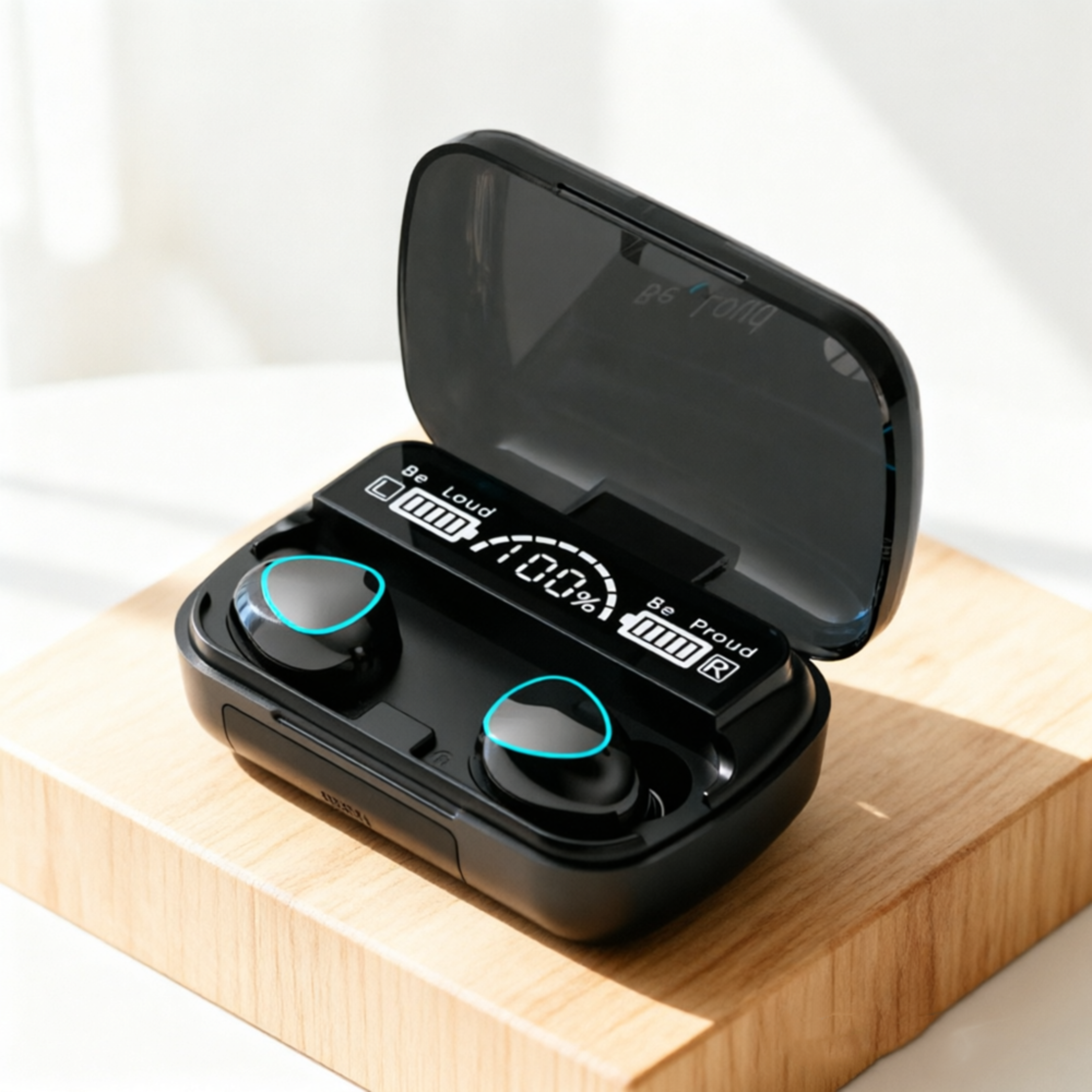led display wireless gaming earbuds with hifi stereo sound