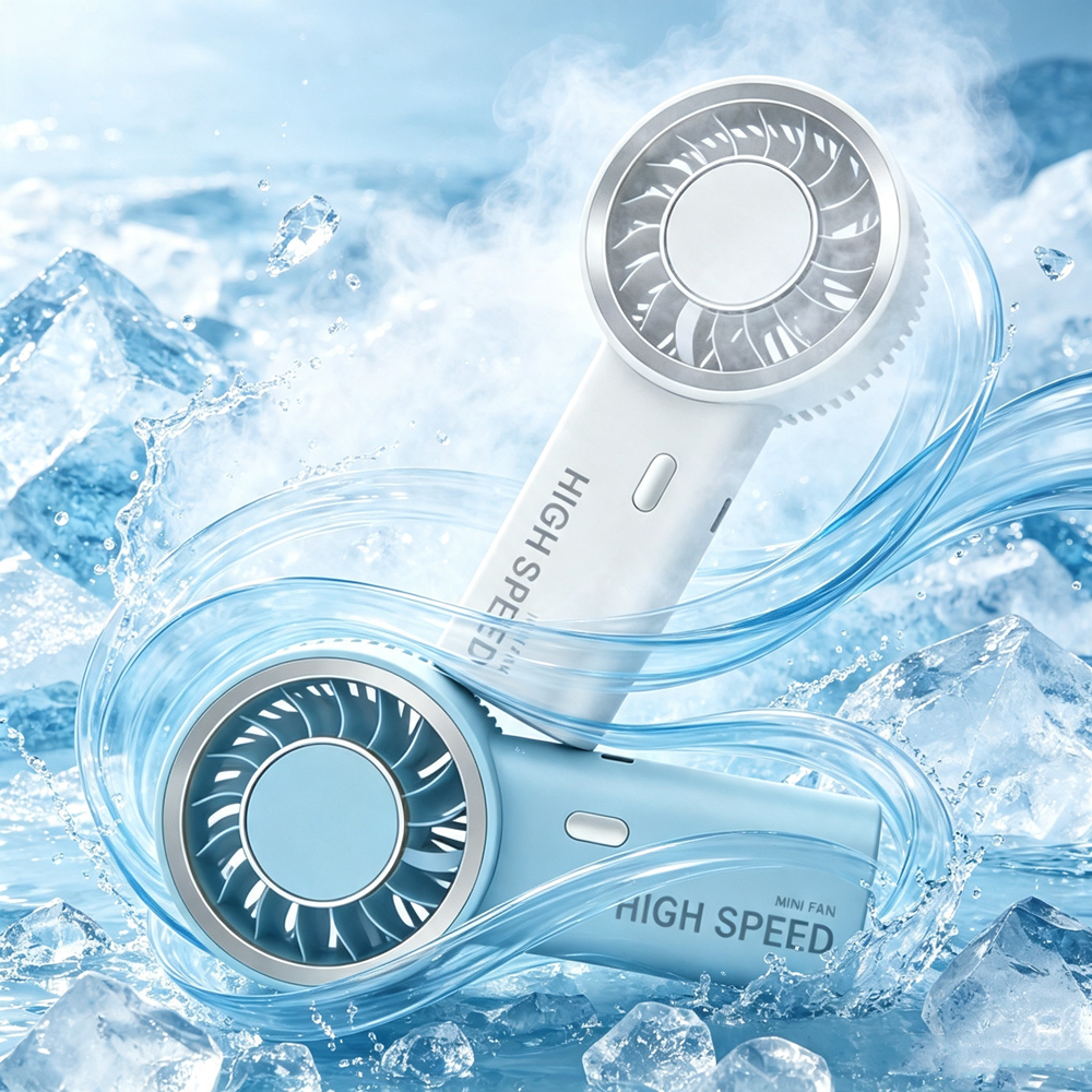 ice chill handheld mini fan usb rechargeable portable cooling fan