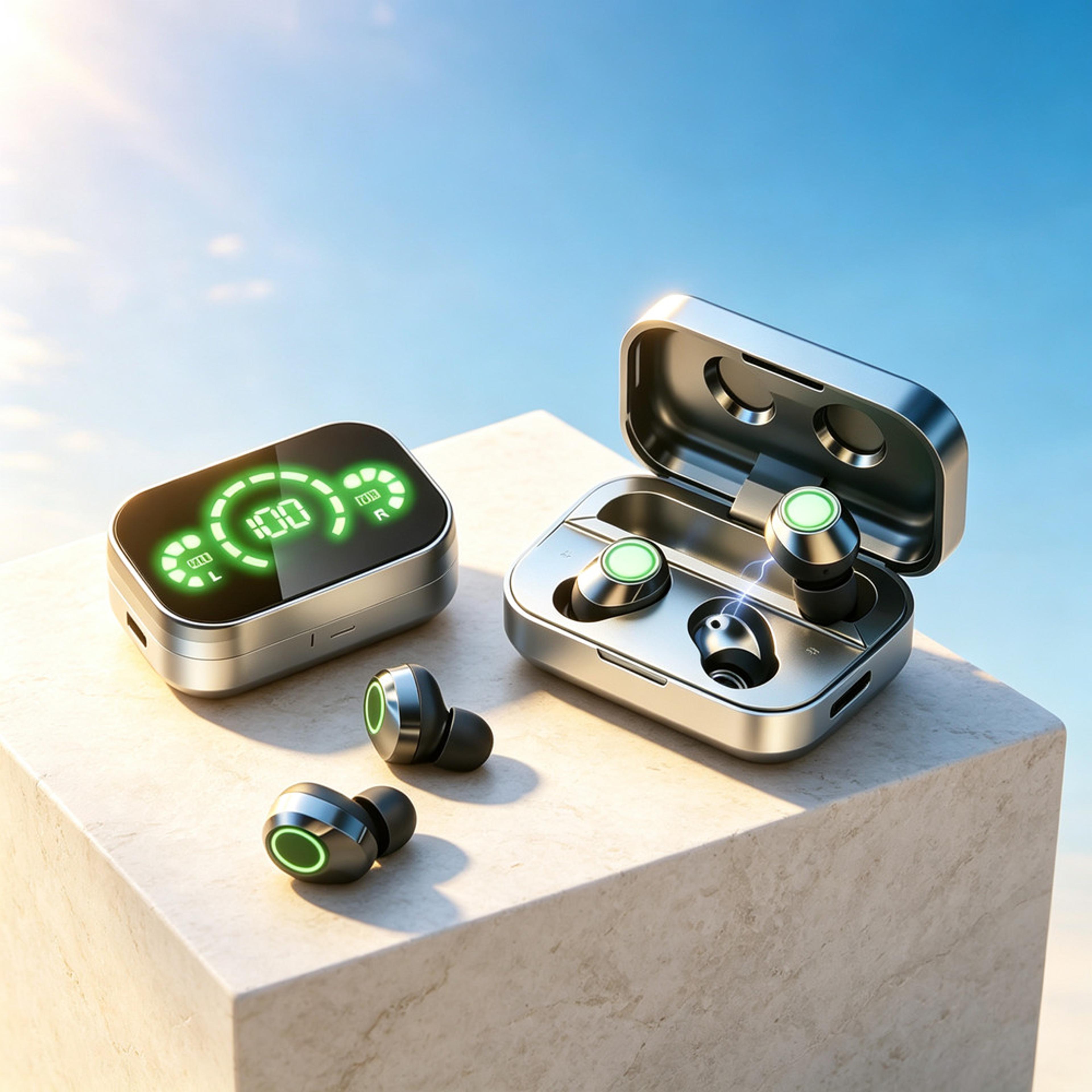 clearbeat wireless earbuds with mic and led charging case