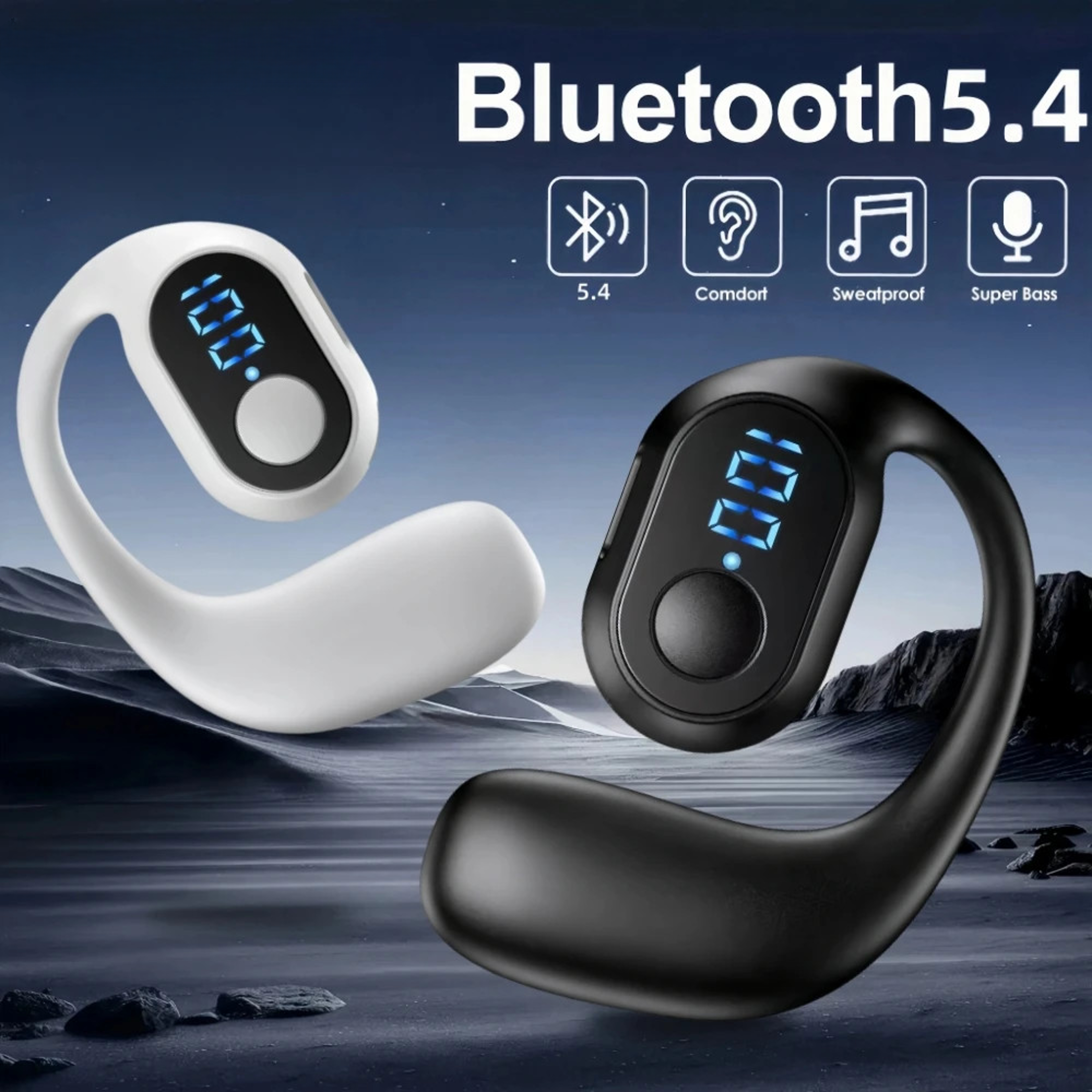bluetooth single ear headset with digital display and hd calling