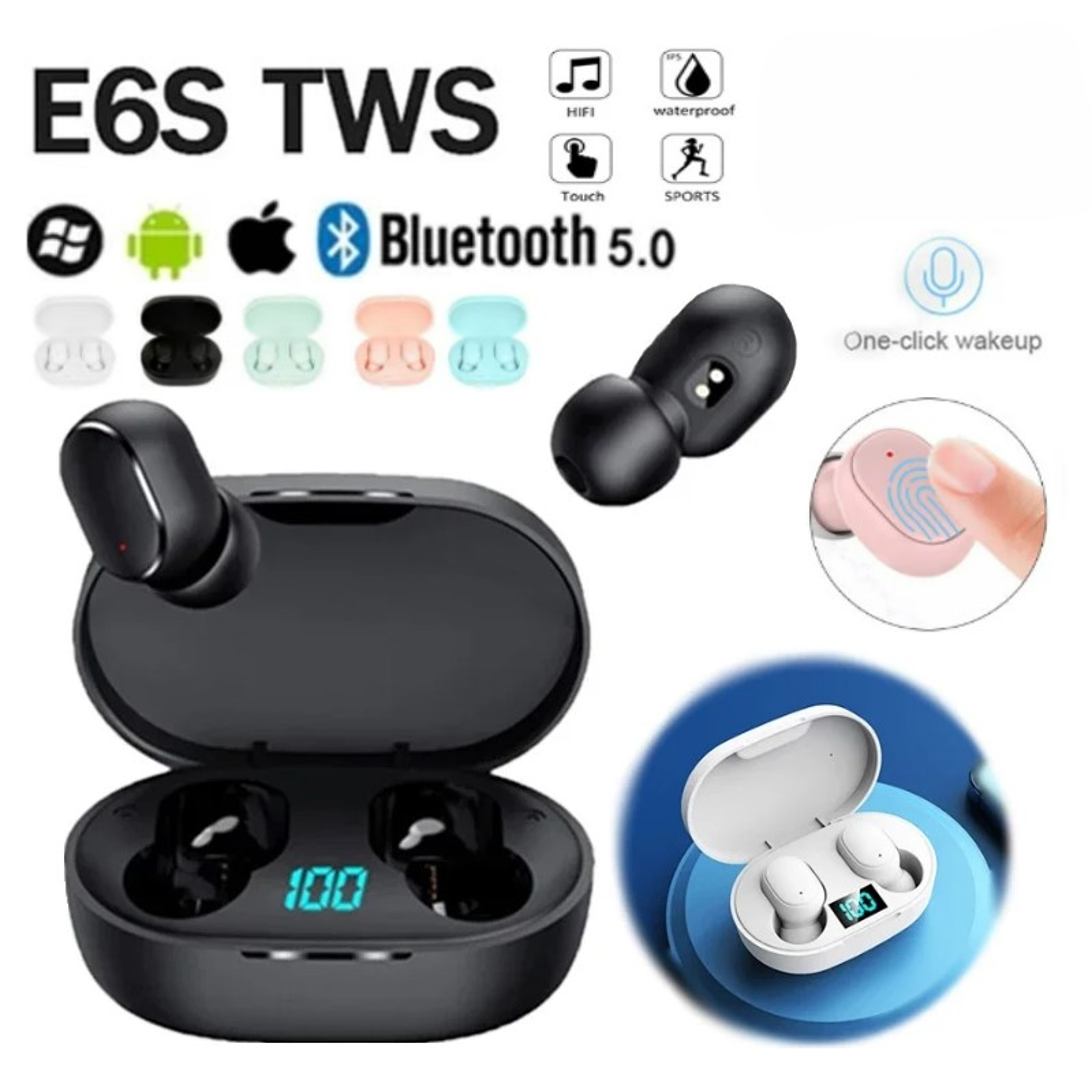 tws noise cancelling wireless earbuds with microphone
