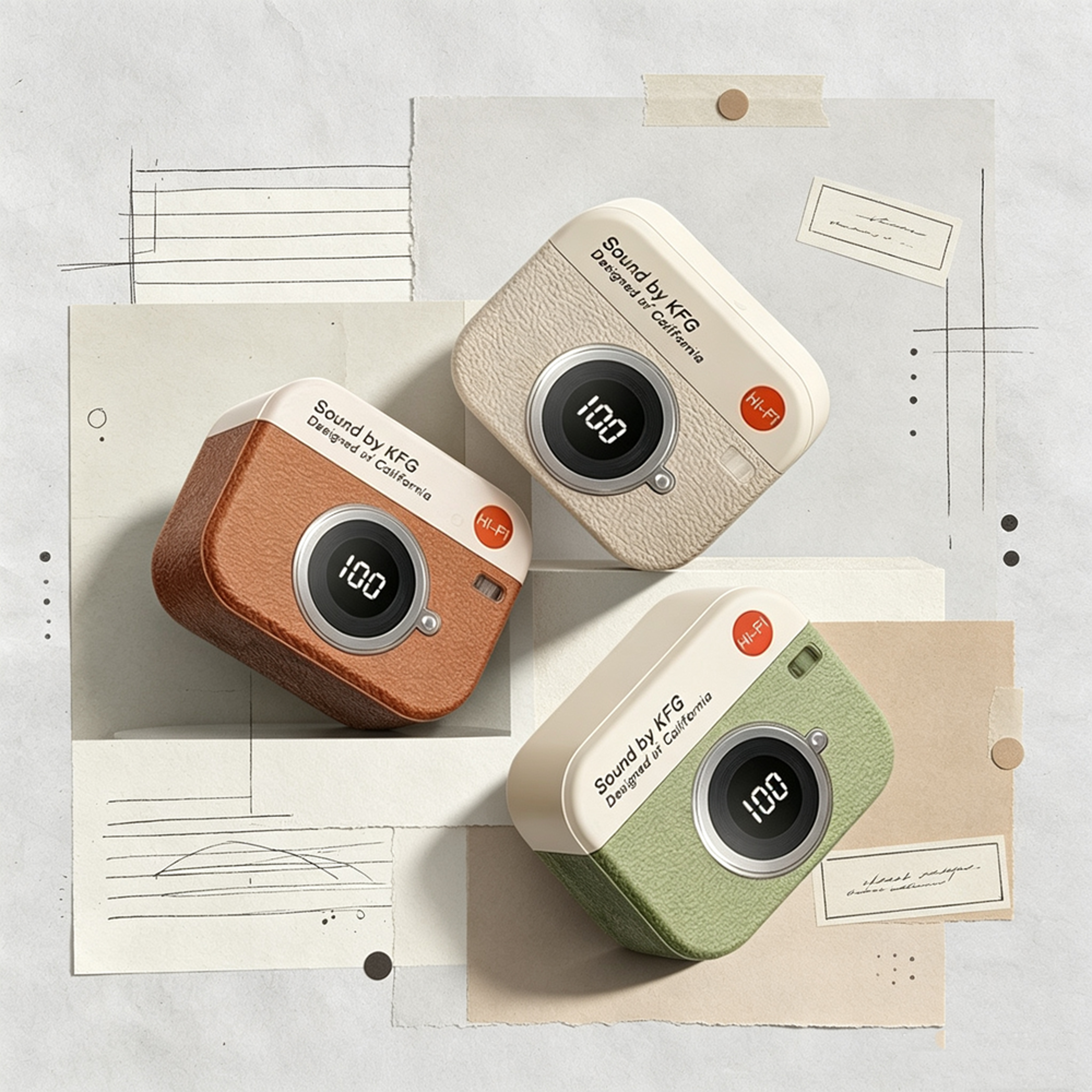 retrosnap camera style wireless earbuds with led display and touch control