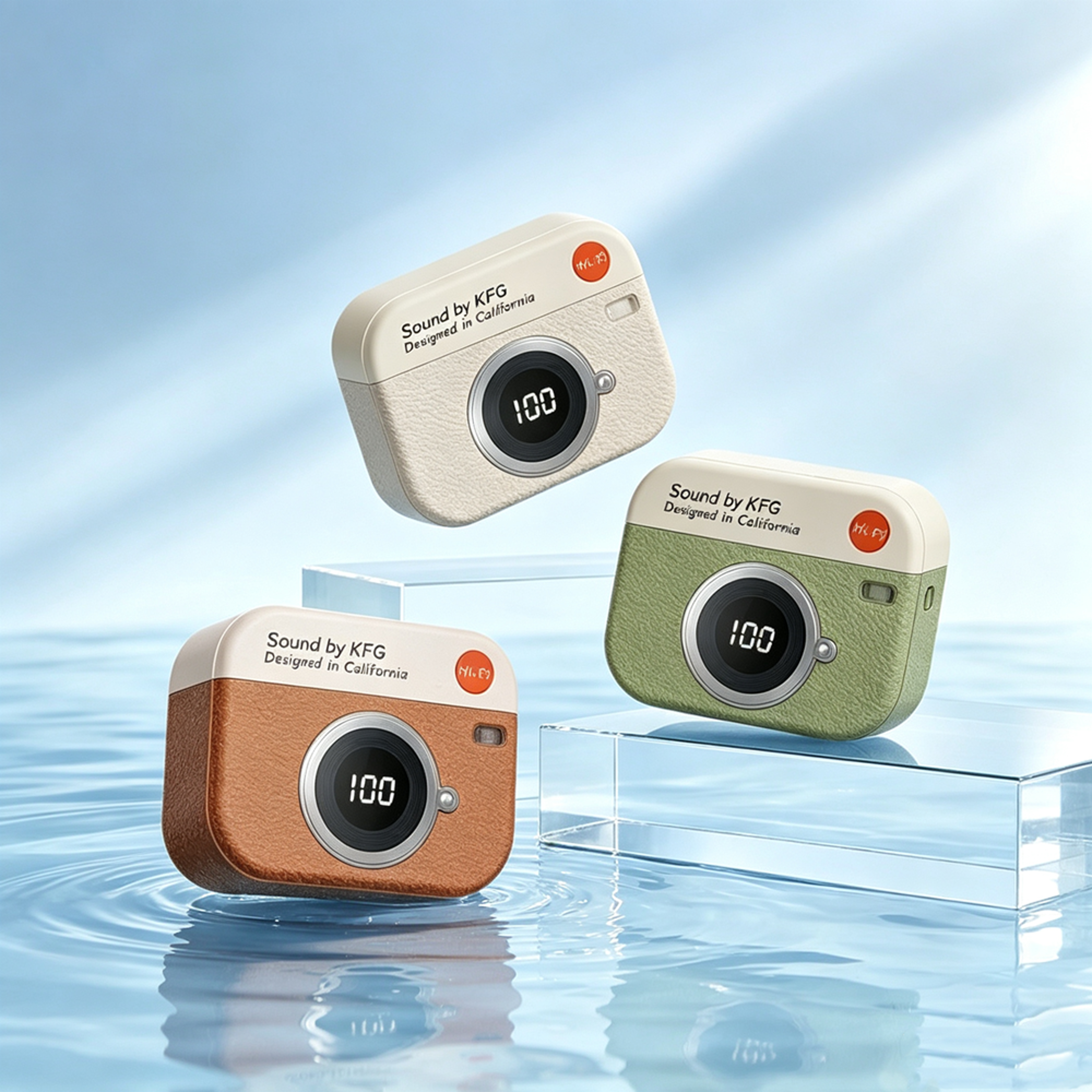 retro camera wireless bluetooth earbuds with noise reduction