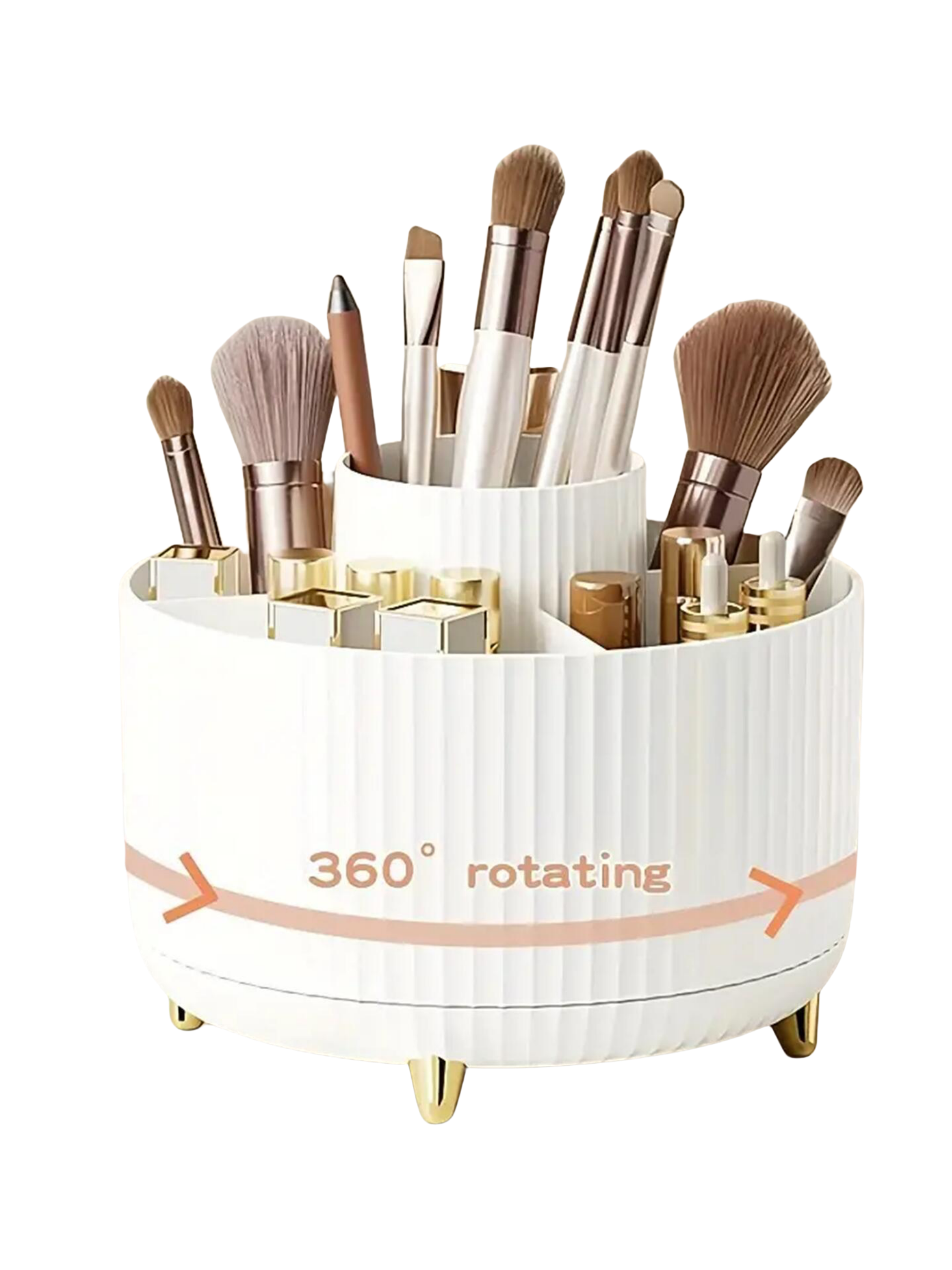 makeup organizer with compartments cosmetic storage and brush holder