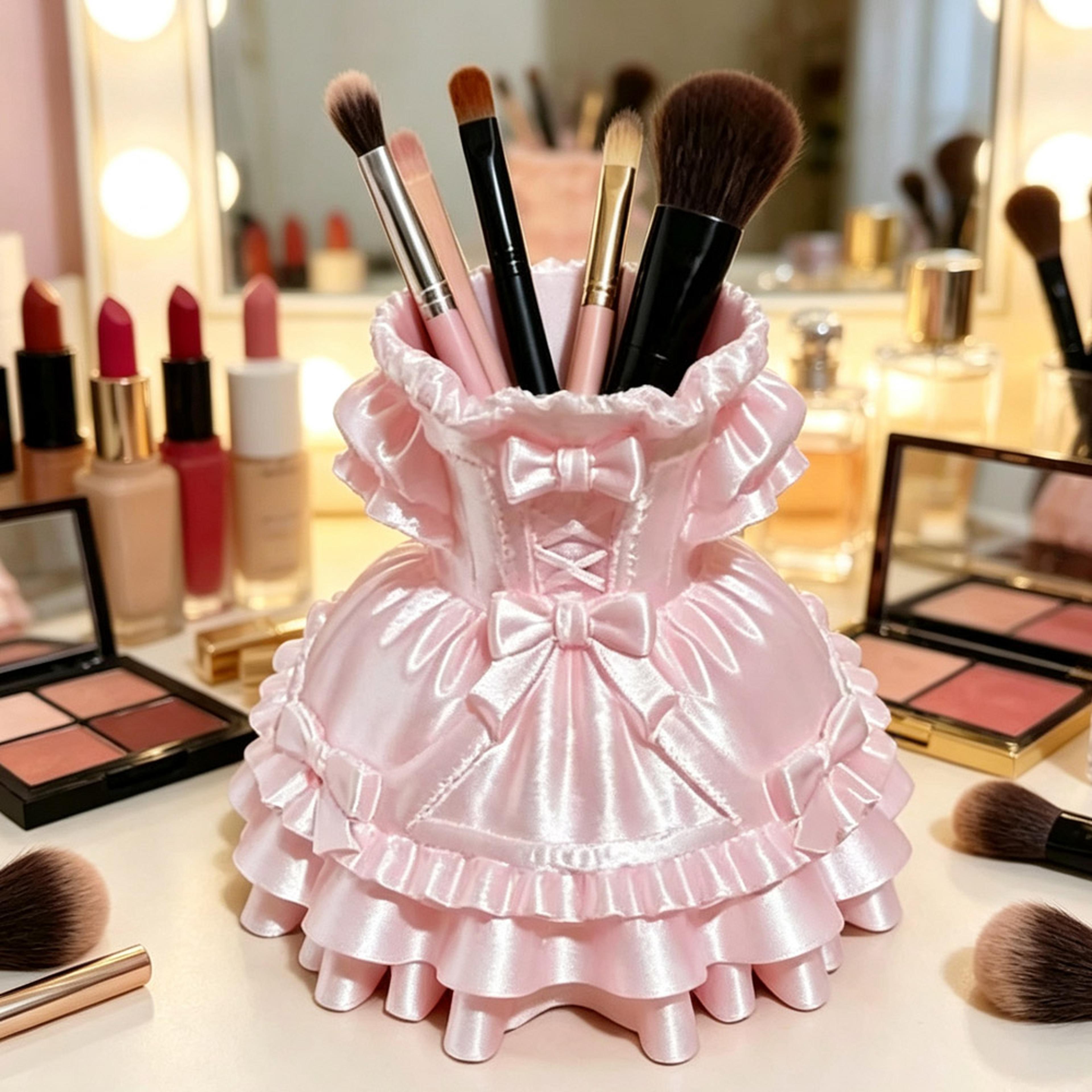 princess dress makeup brush holder cute desktop organizer and pen holder