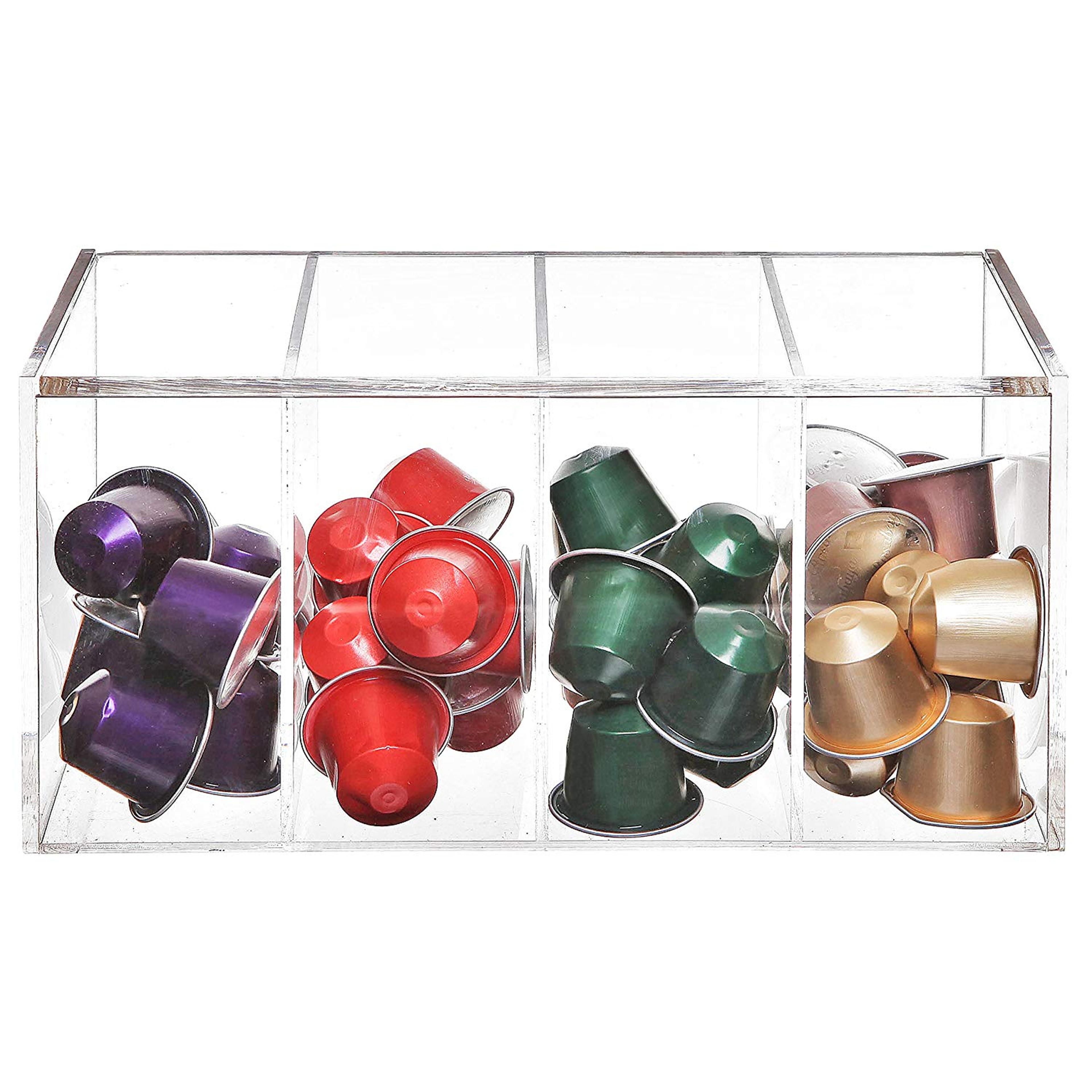 clear acrylic pen holder compartment desk and makeup brush organizer