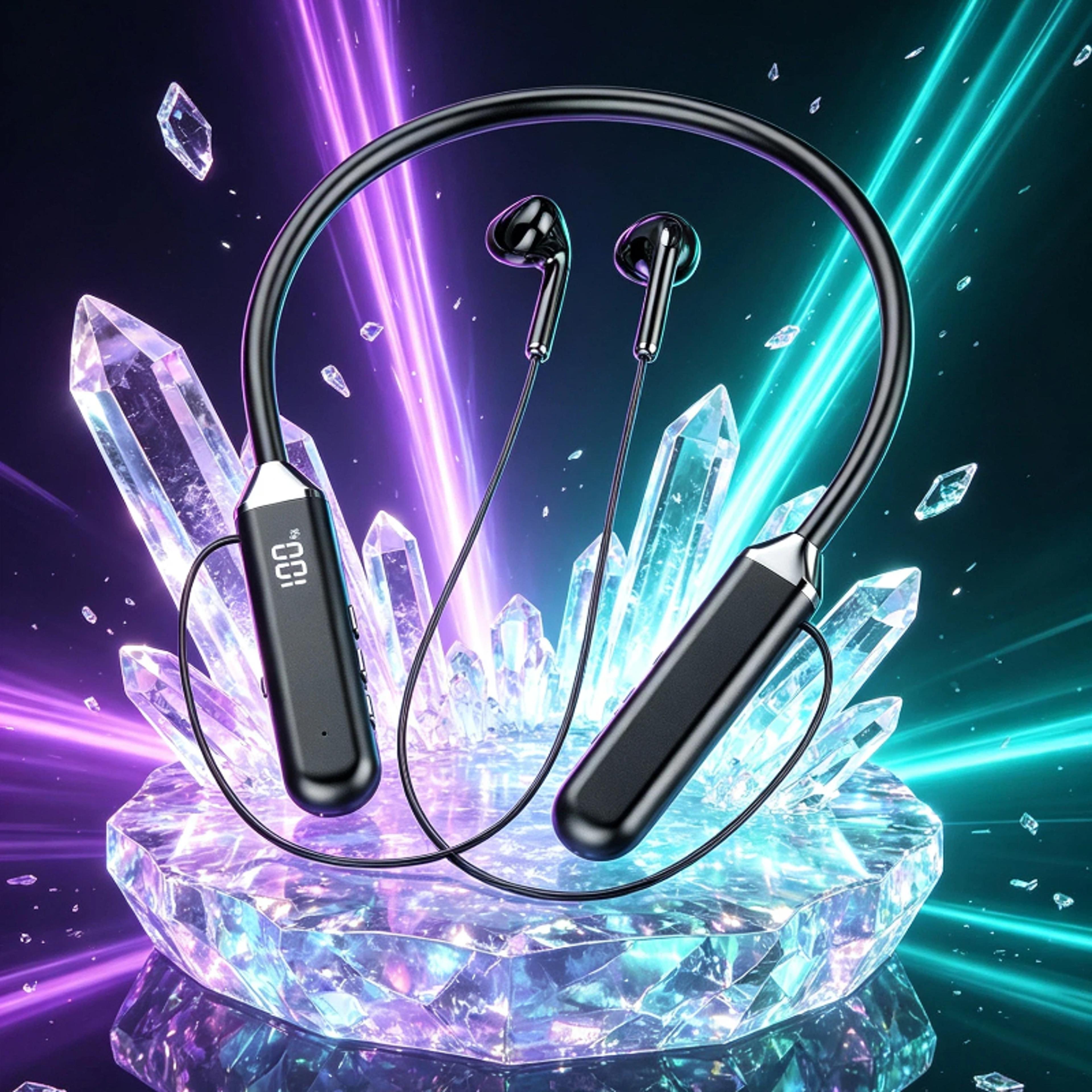 bluetooth neckband headphones with hifi sound and long battery life