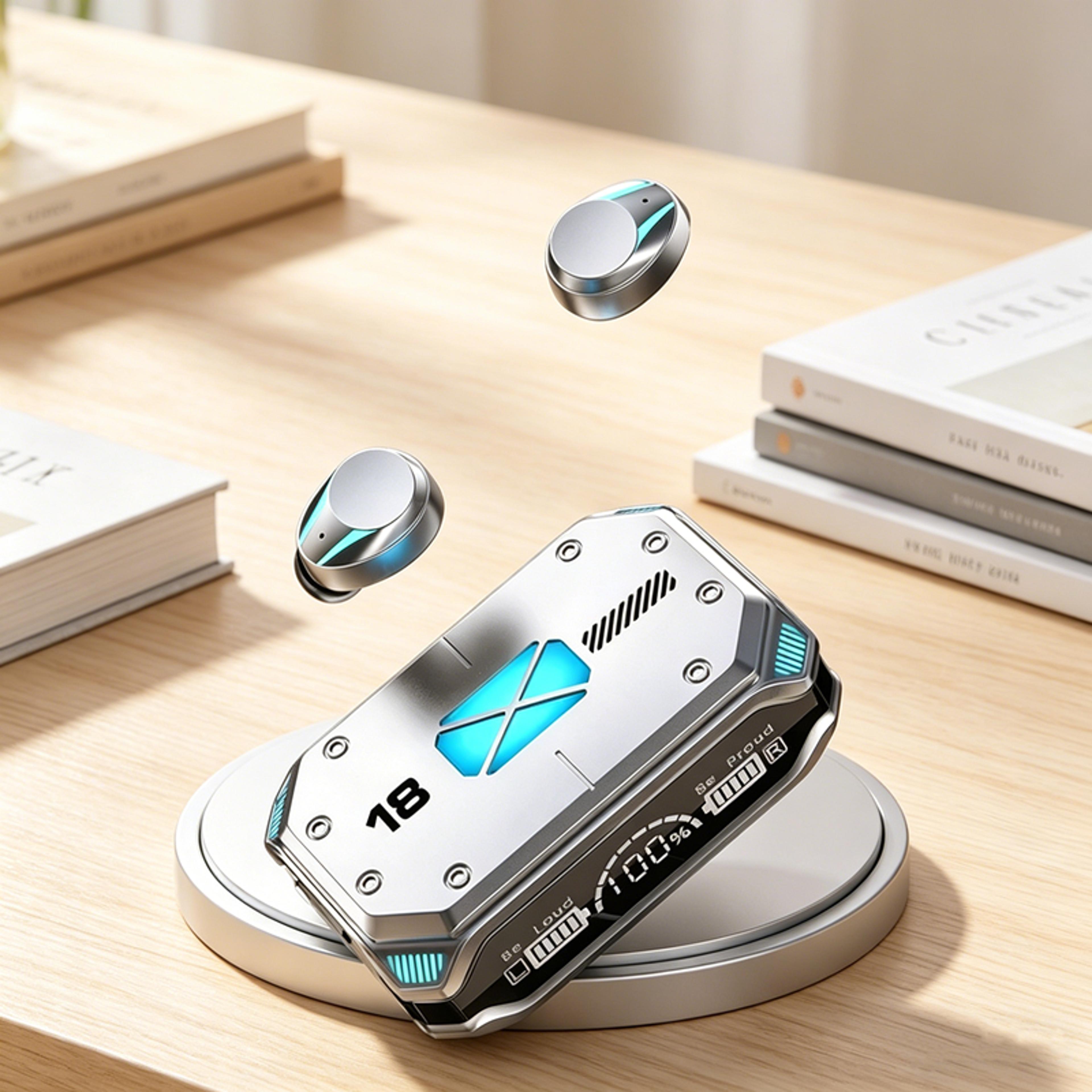 smart wireless earbuds with led display and stereo sound