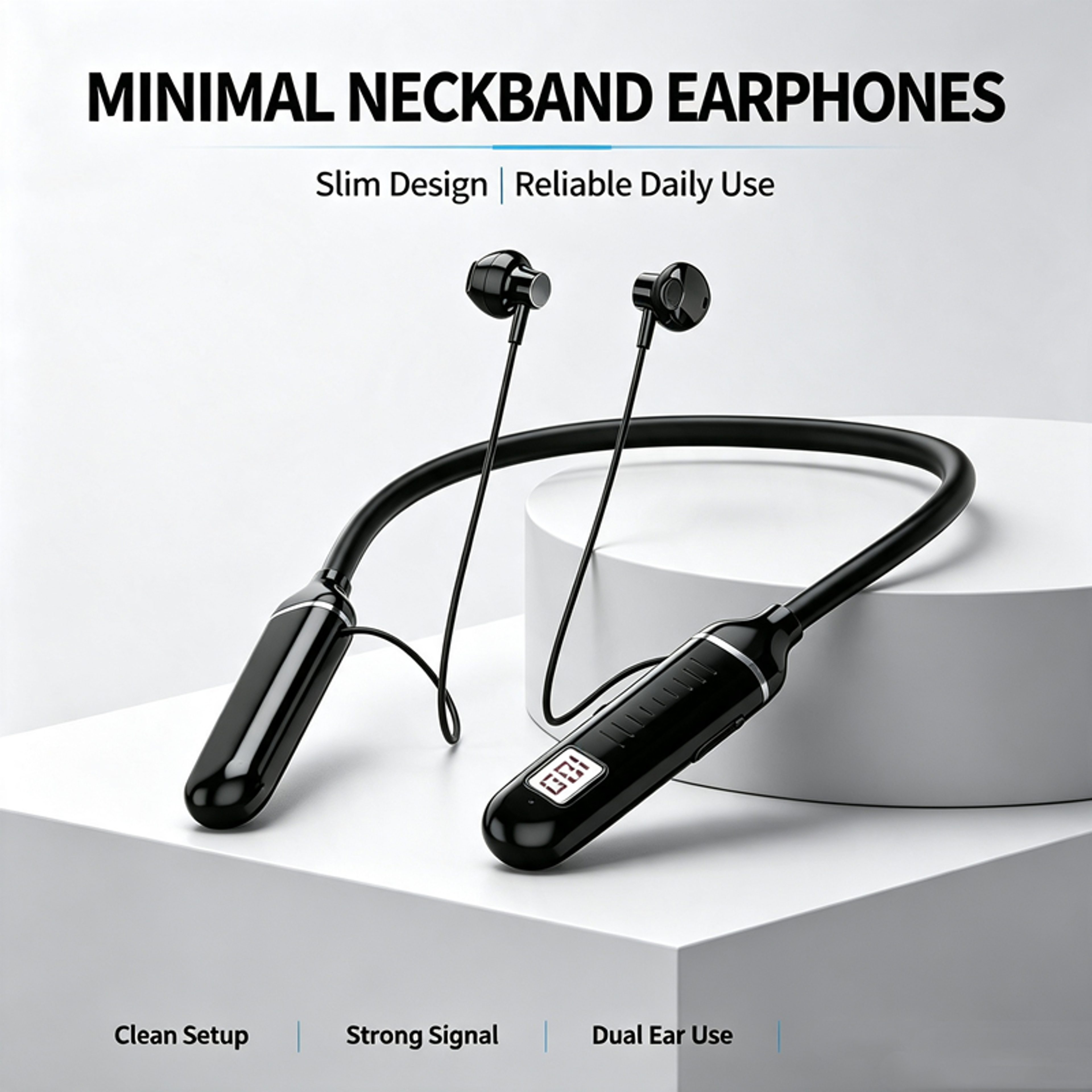 led bluetooth neckband headphones with mic and tf card support