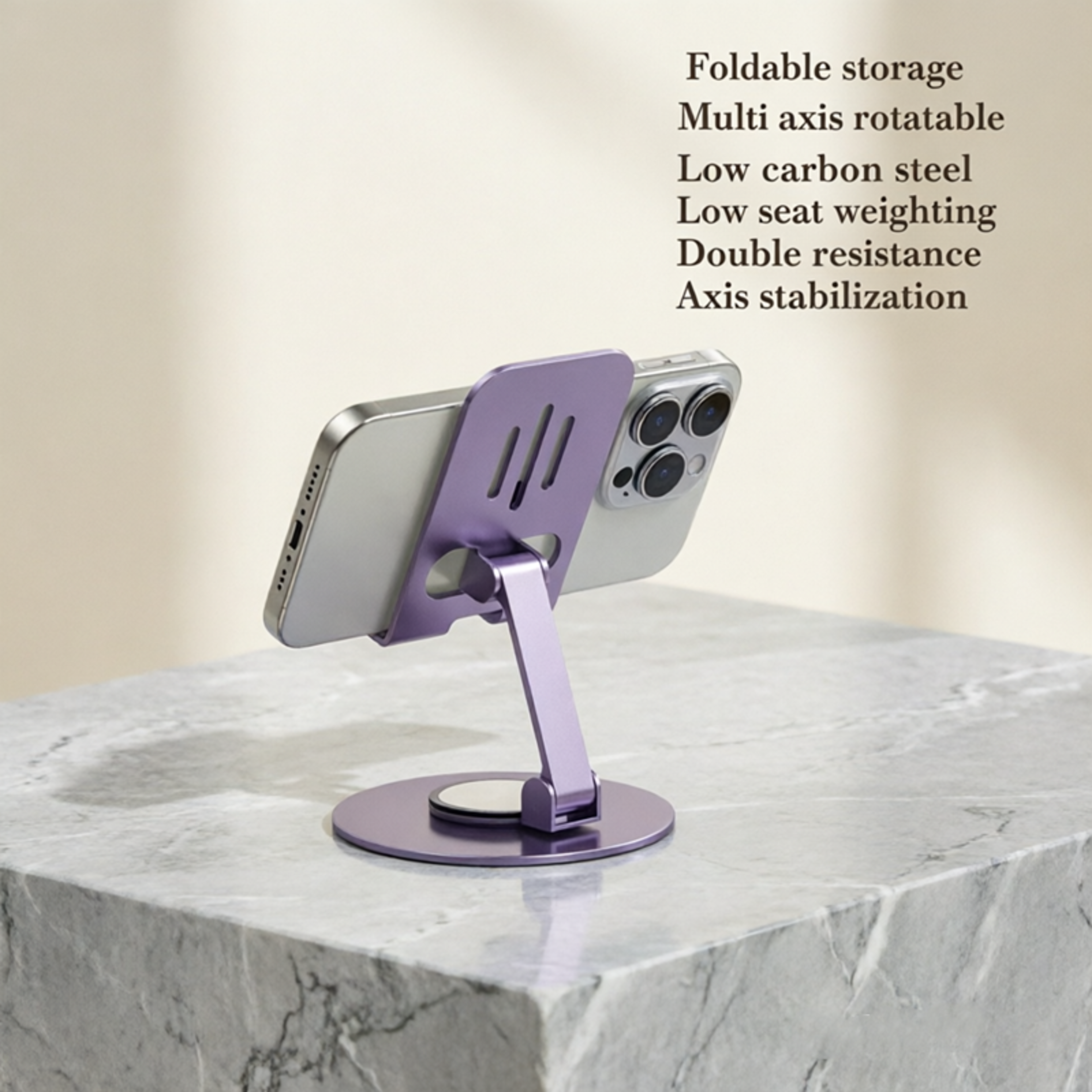 rotating foldable alloy phone stand adjustable desktop phone holder