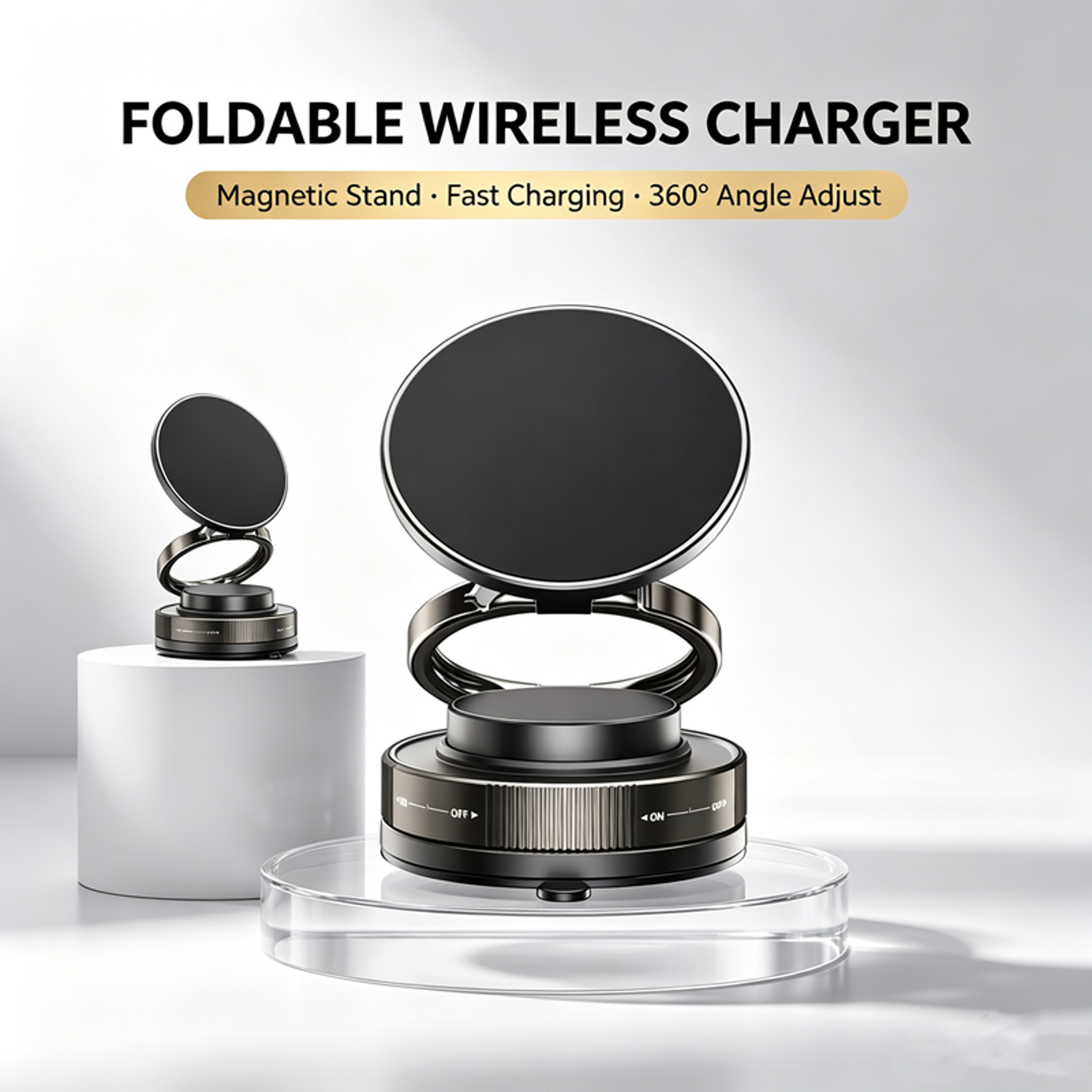 magnetic vacuum phone holder rotating car desk wall mount