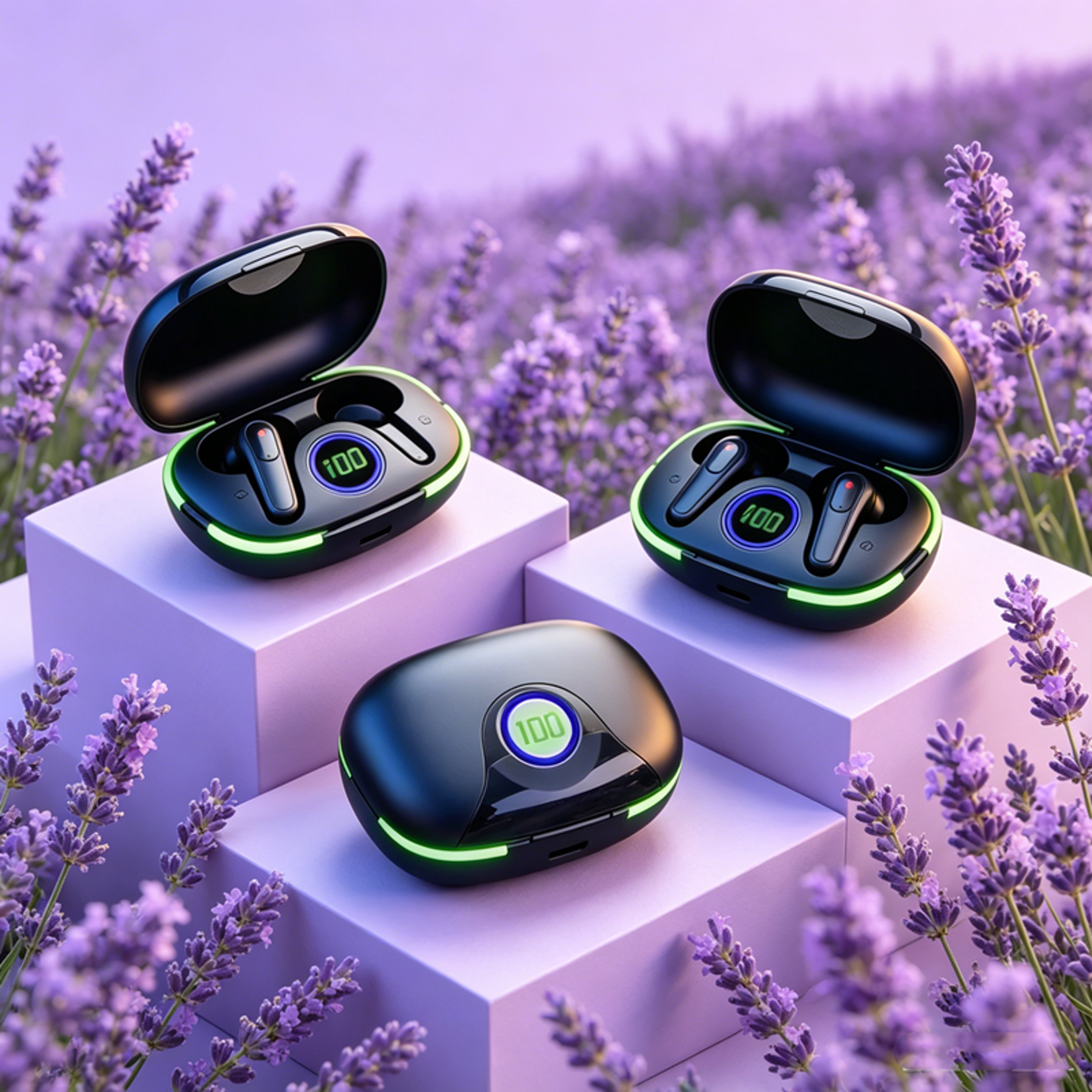 hifi tws wireless earbuds bluetooth with mic and led display