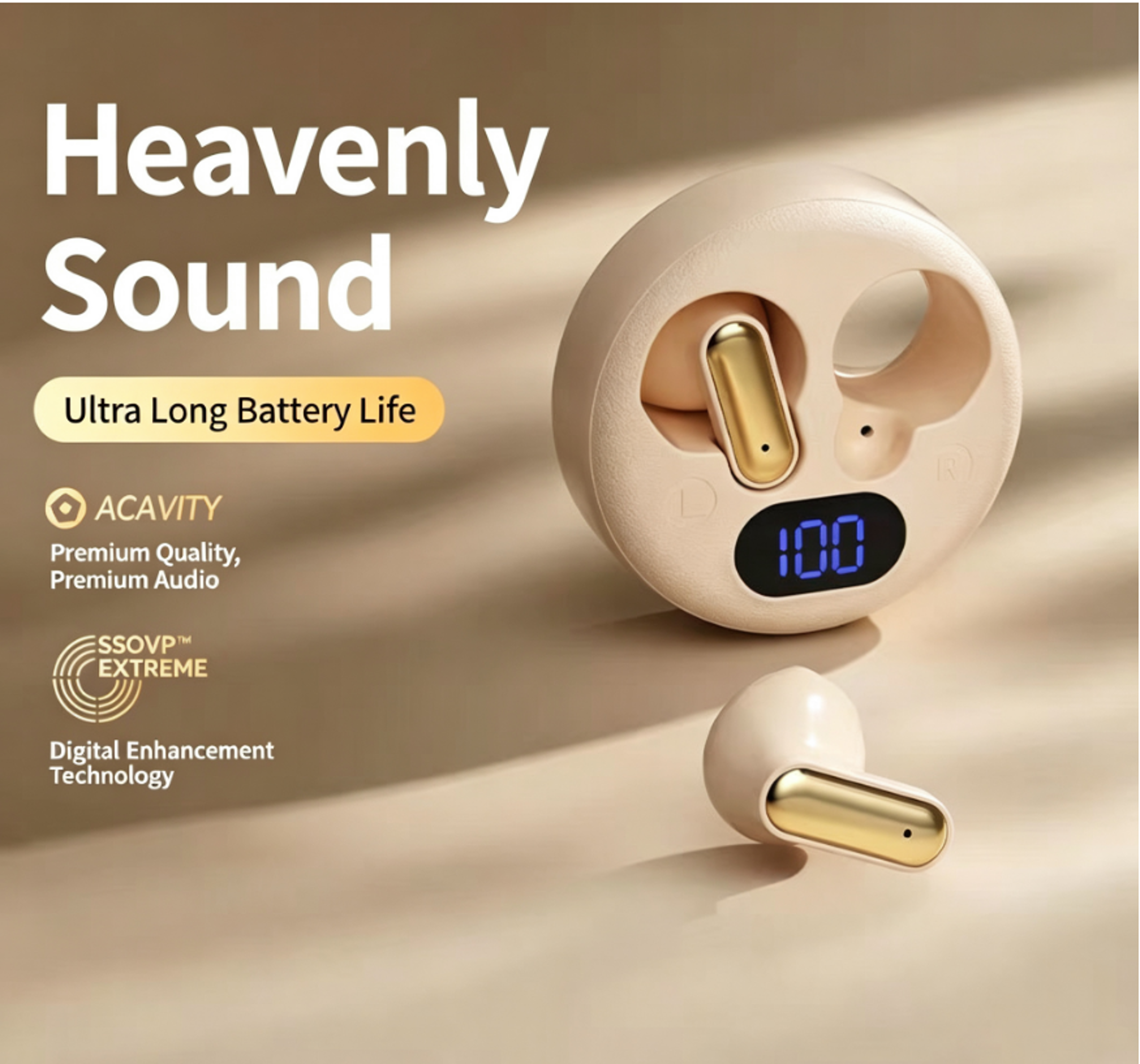 leather texture tws wireless earbuds with led display charging case