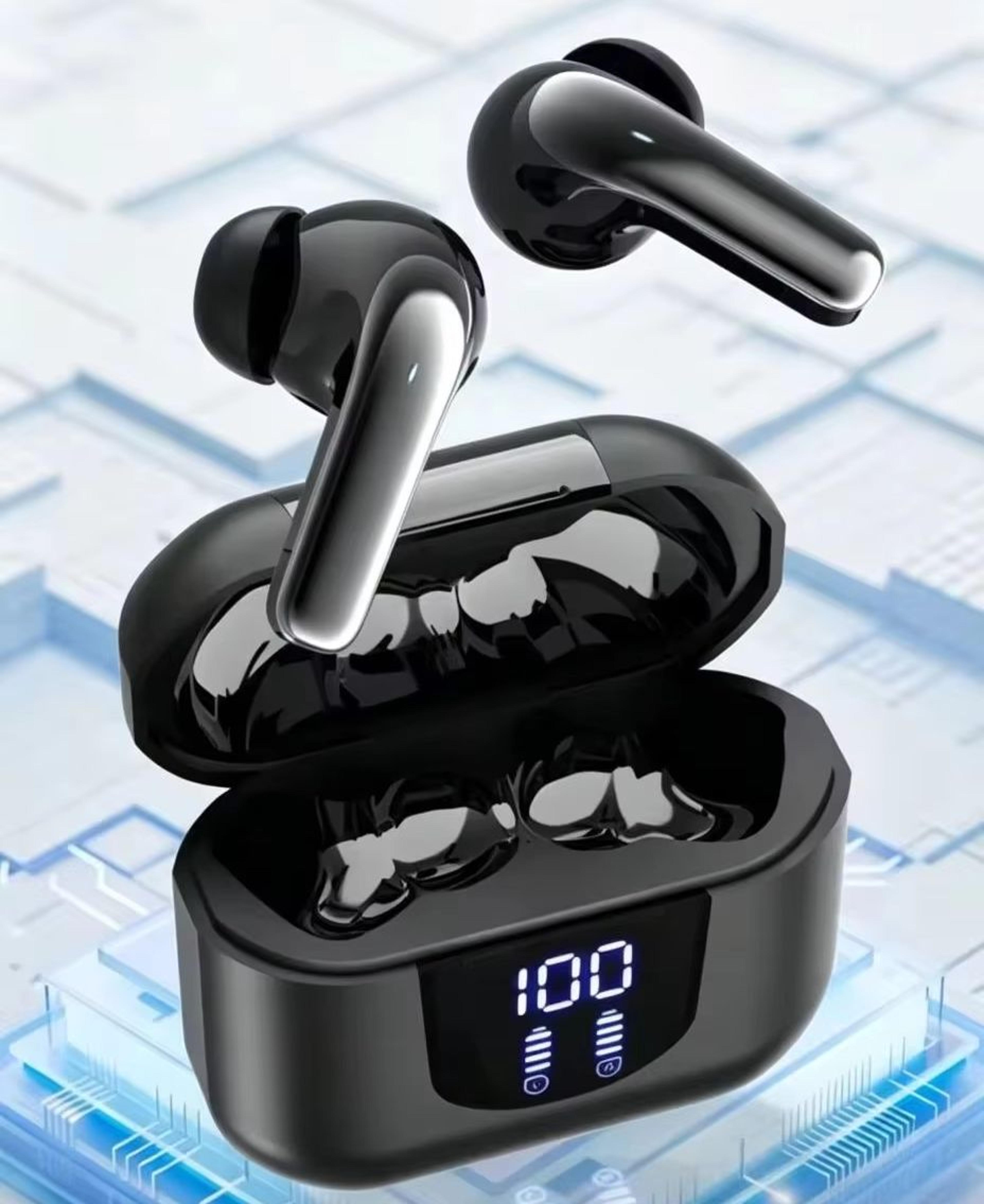 true wireless bluetooth earbuds with led power display and low latency stereo sound