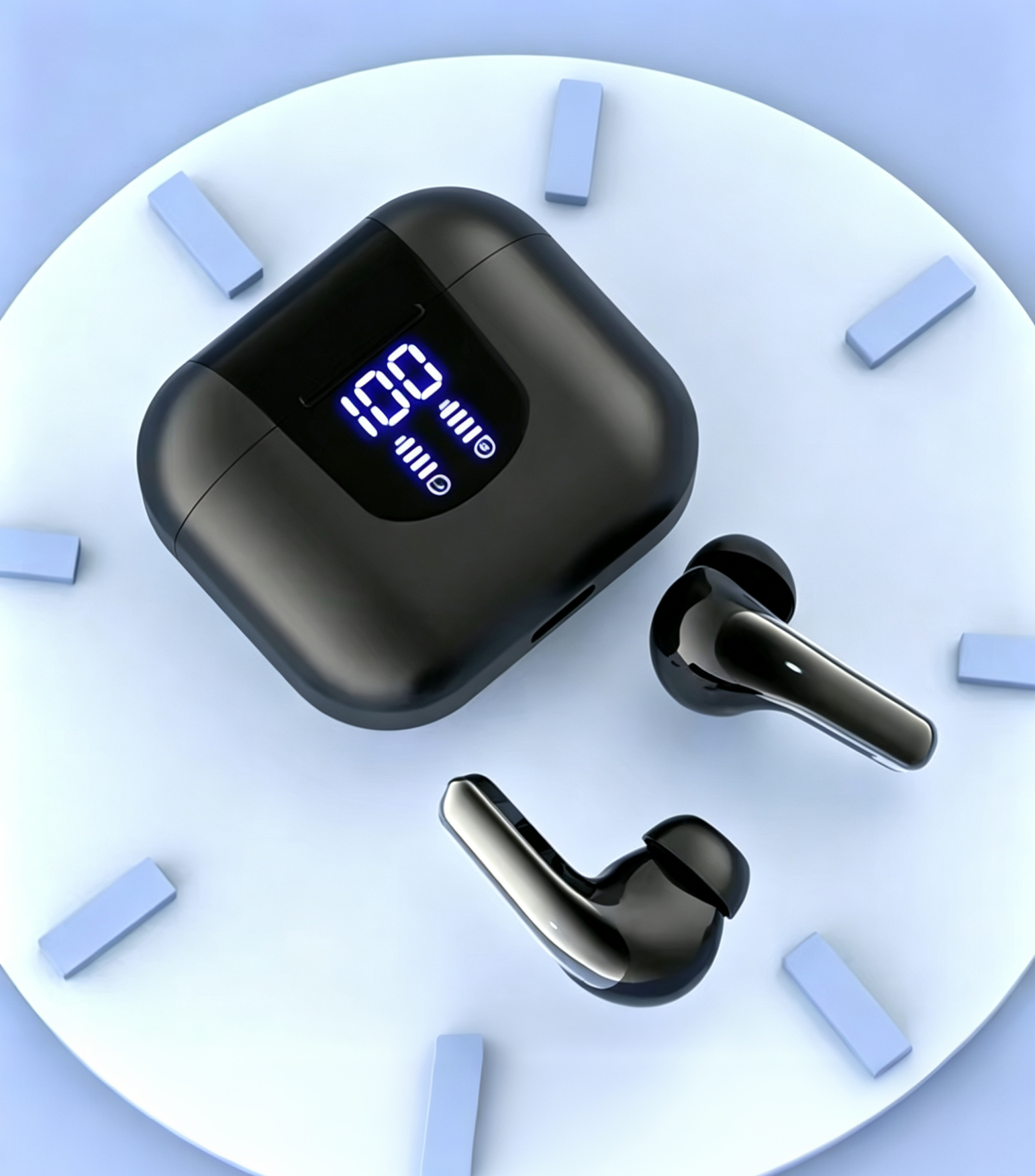 wireless bluetooth earbuds with led power display touch control and low latency stereo