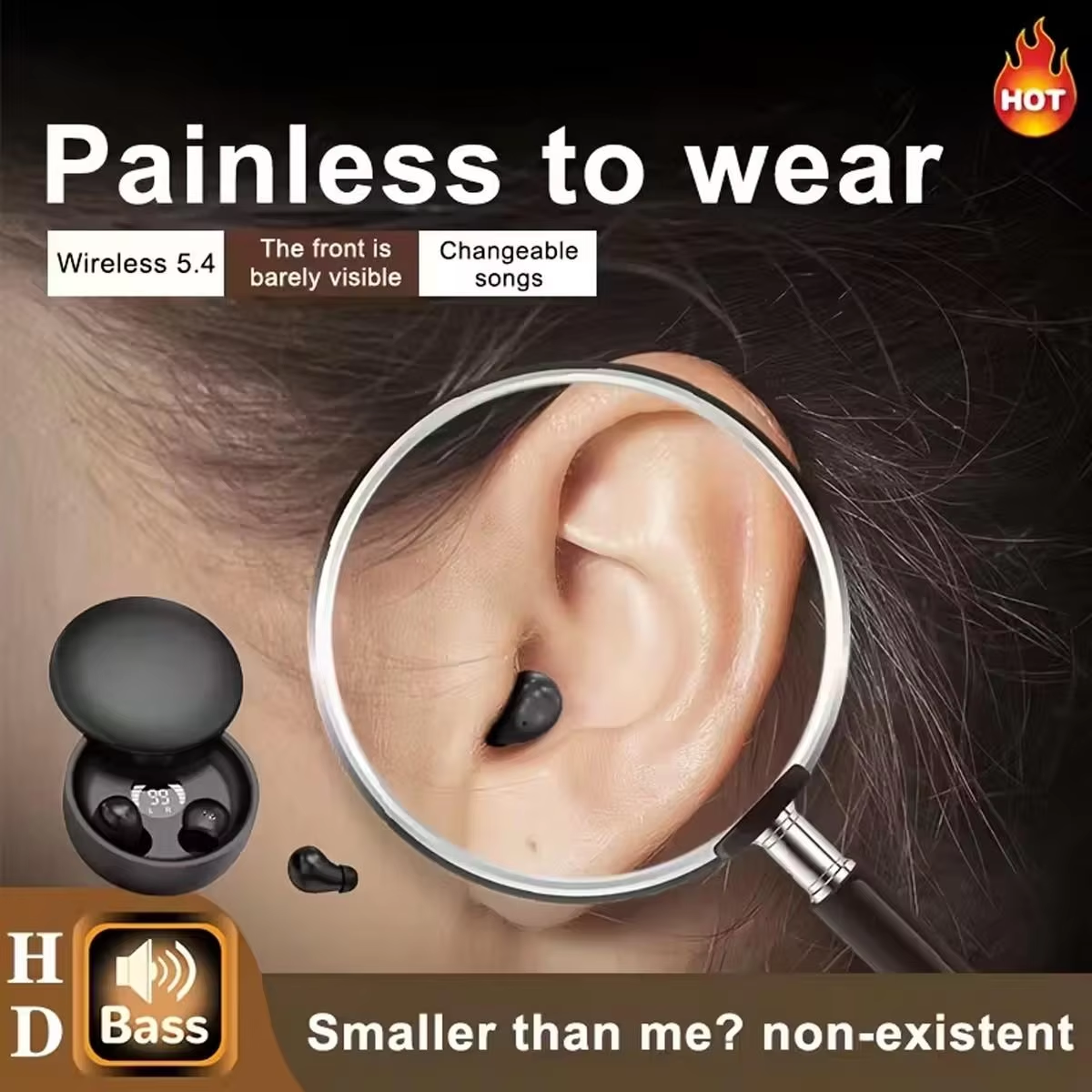 bluetooth earbuds mini invisible sleep earbuds with bass sound