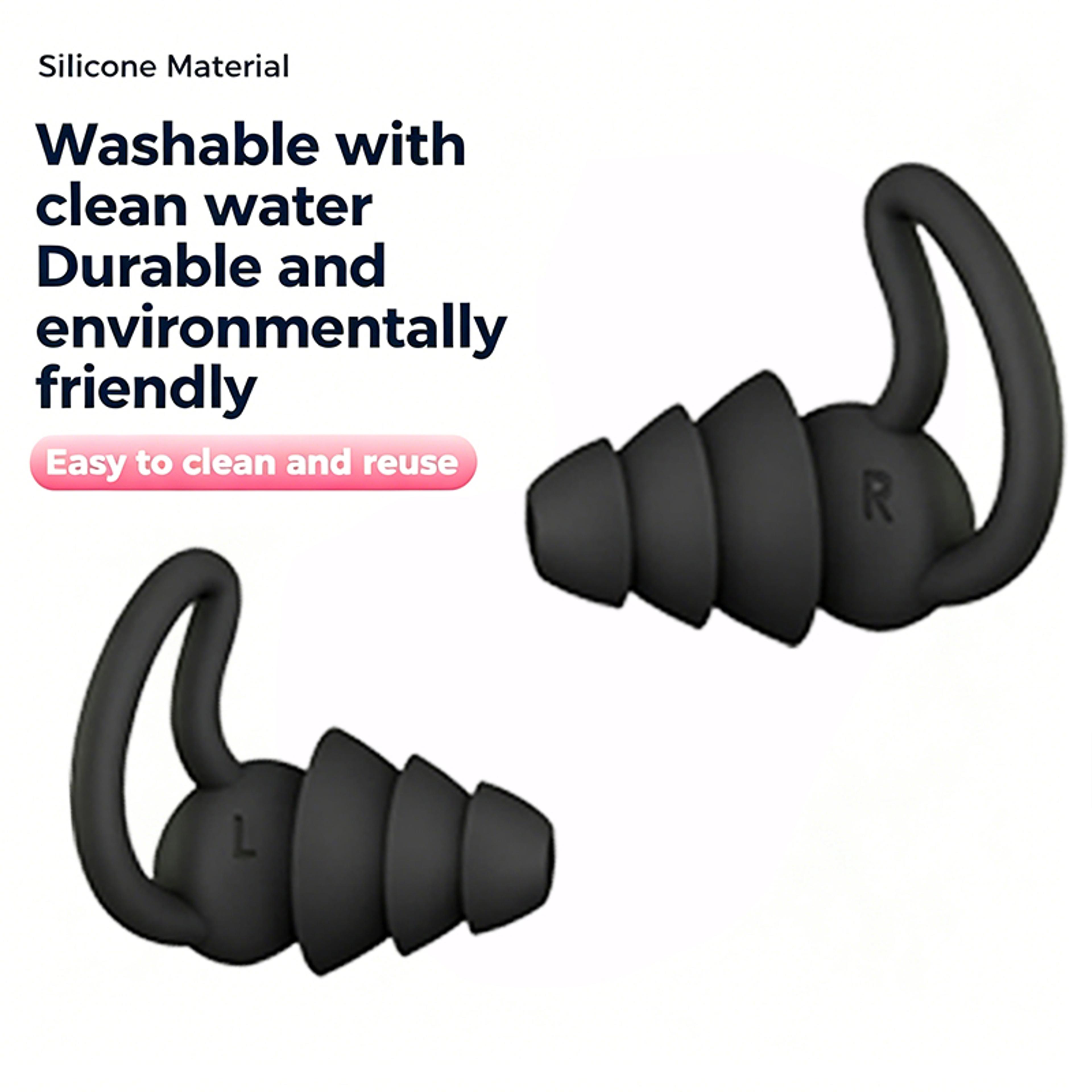 silicone noise reduction earplugs reusable waterproof ear plugs for sleep and swimming