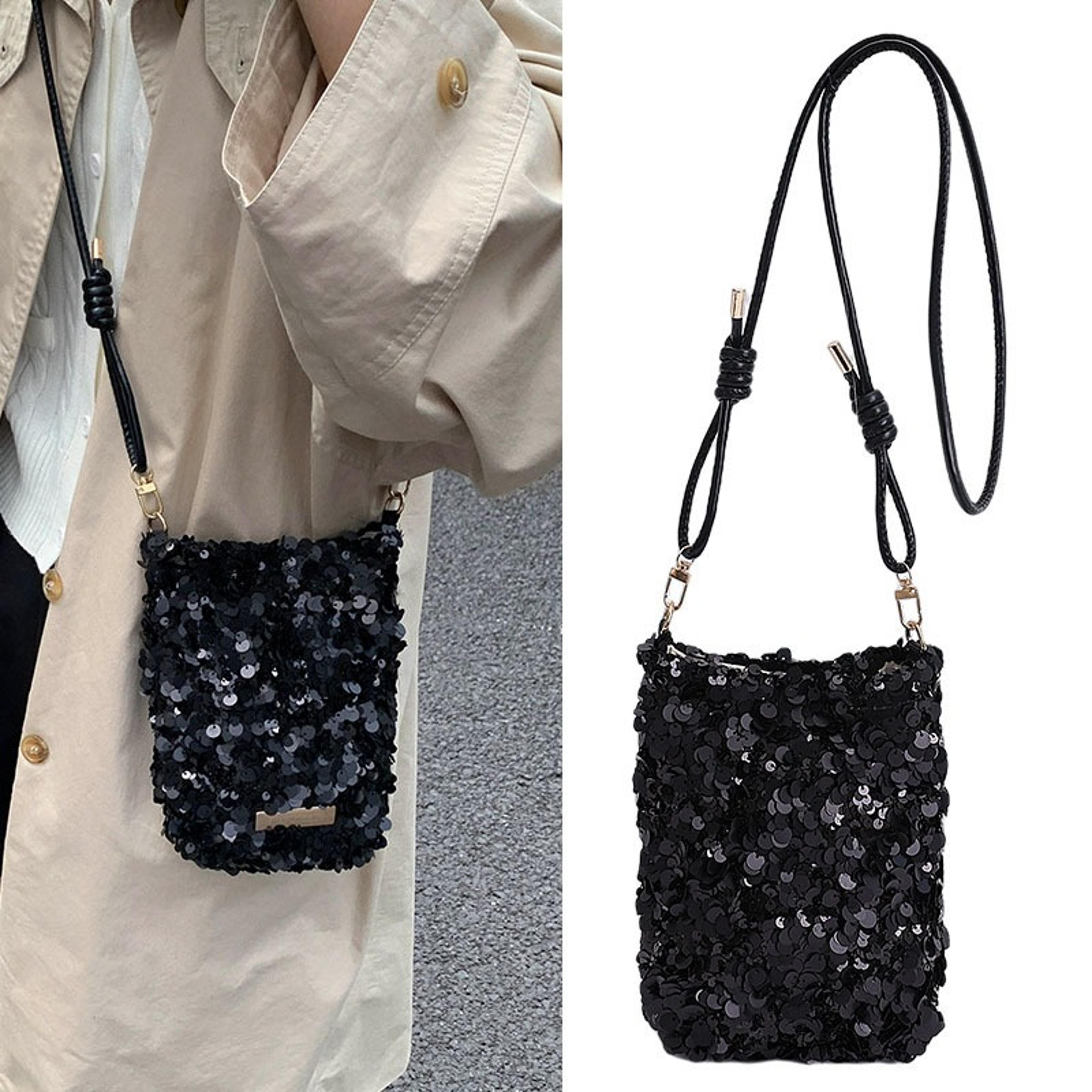 glamour mini sequin shoulder bag for women evening party crossbody purse