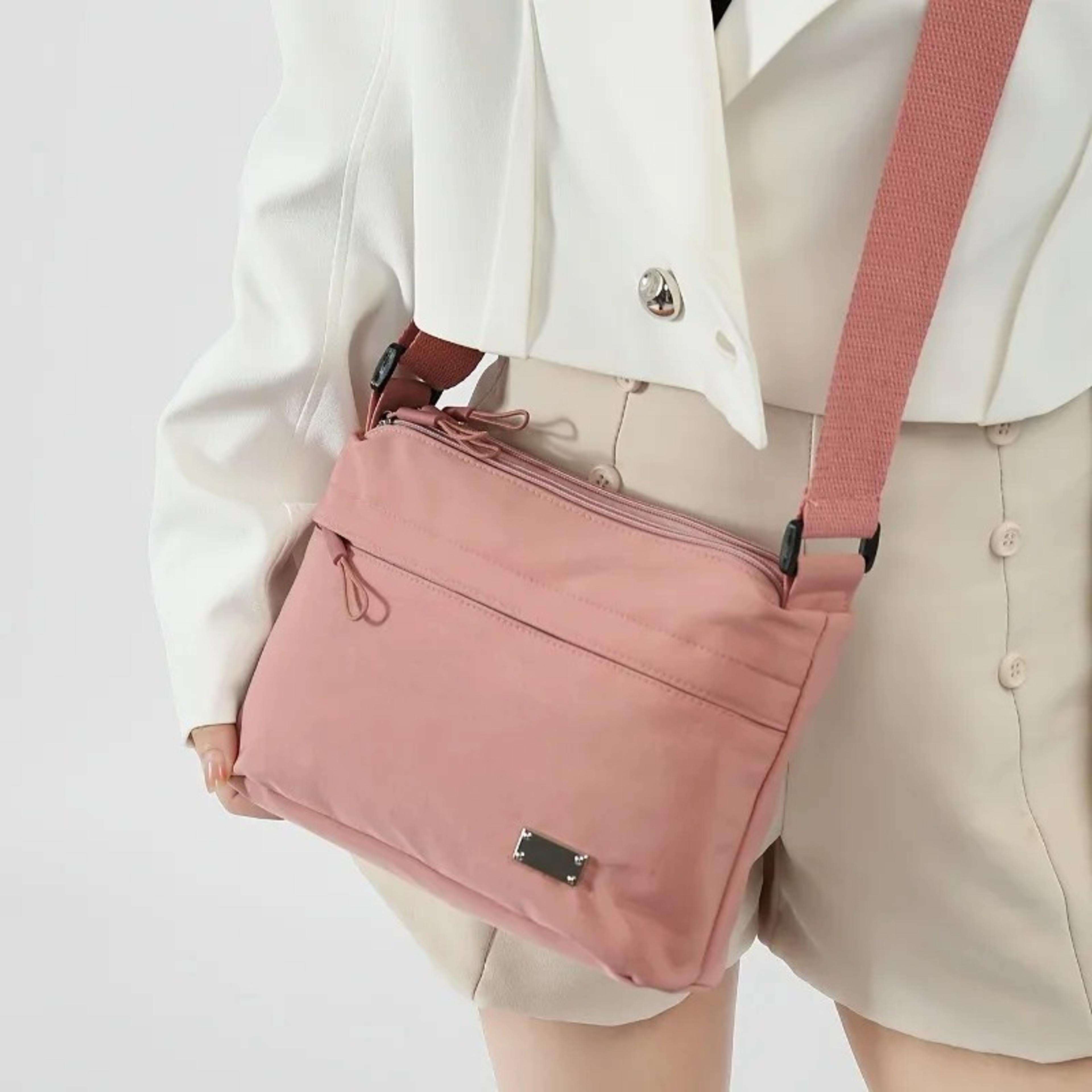 minimalist nylon crossbody bag for women lightweight shoulder bag