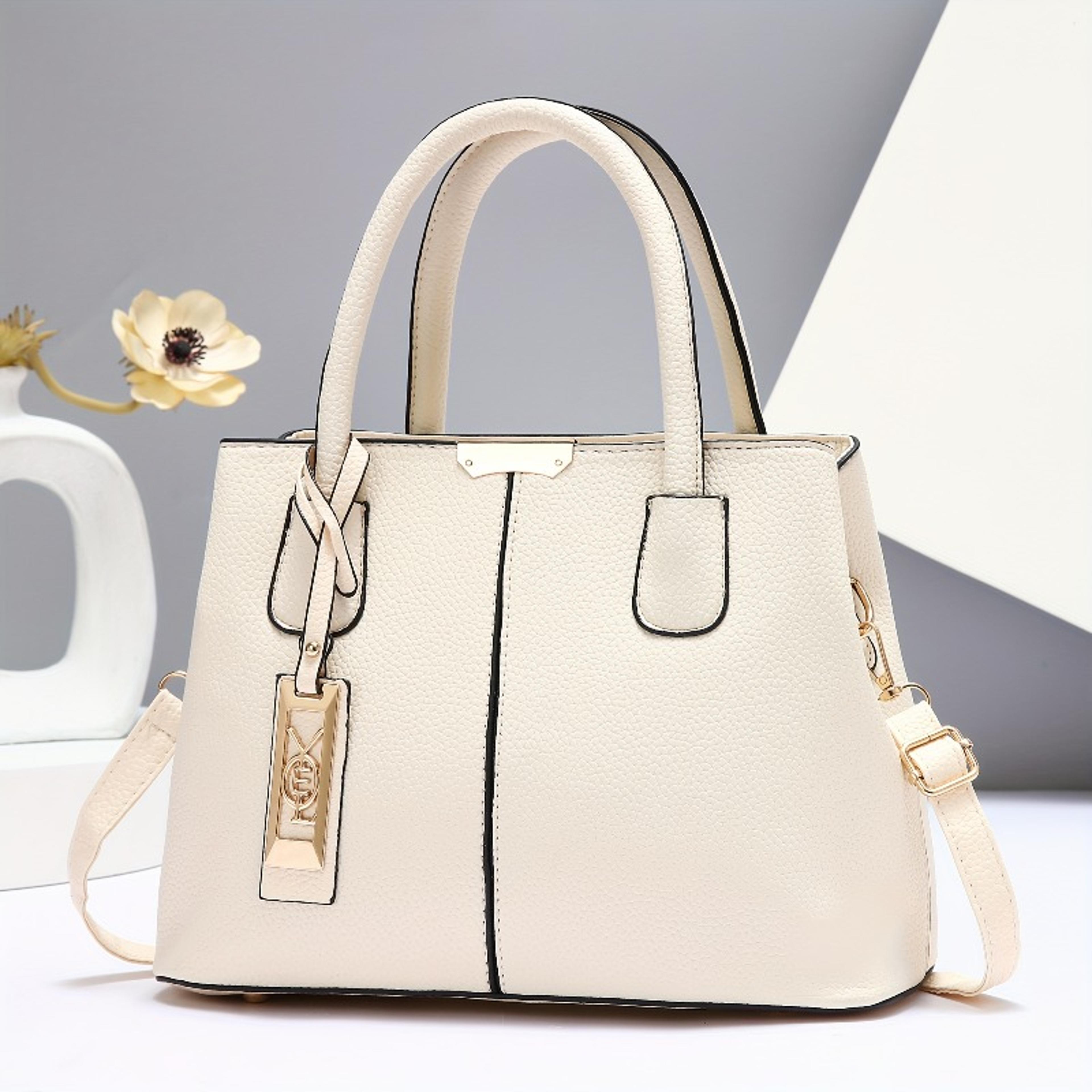 elegant large capacity womens tote bag with detachable crossbody strap