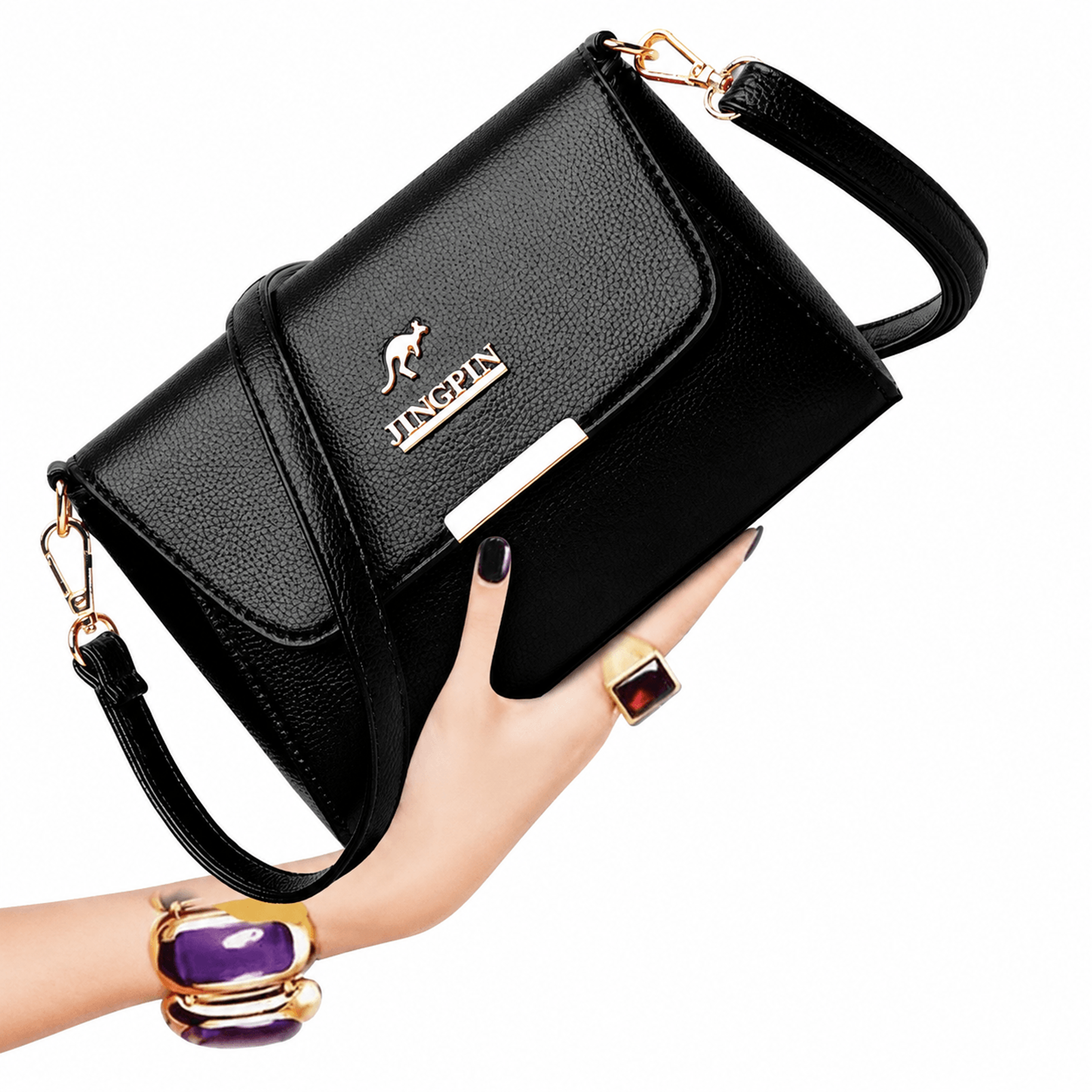 chic womens faux leather crossbody bag versatile everyday shoulder purse