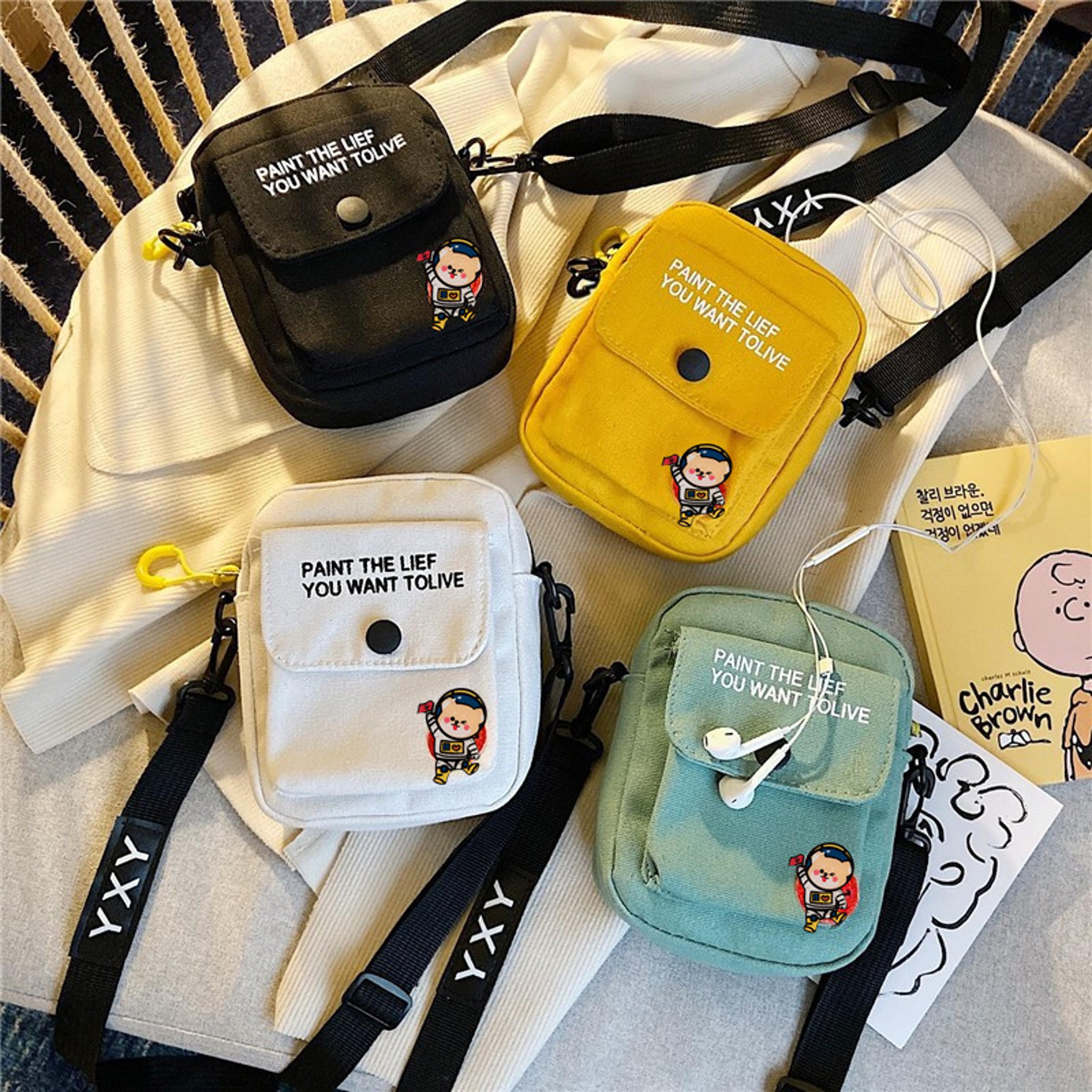 cute mini canvas crossbody bag cartoon phone purse for everyday style