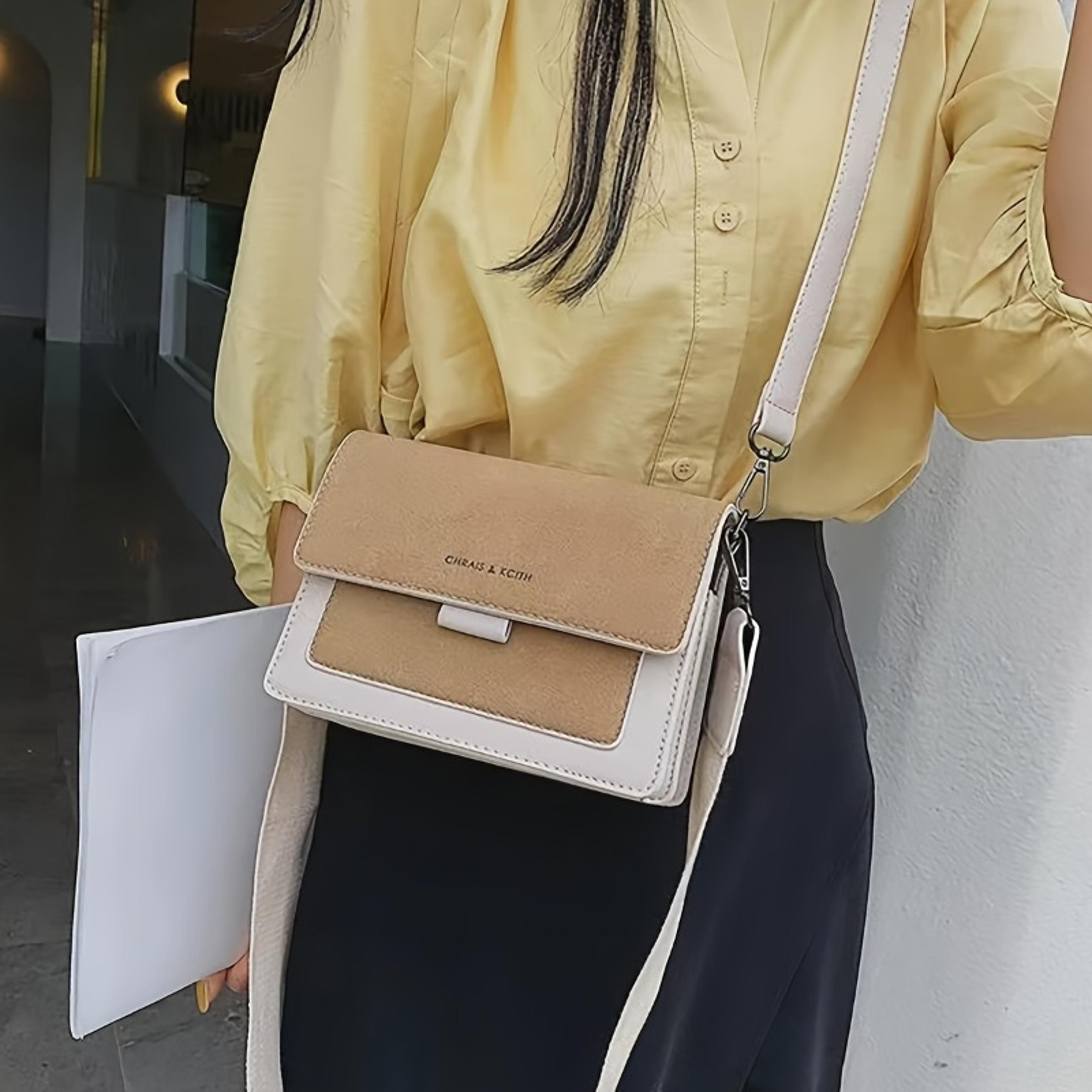 womens flap crossbody bag with dual straps casual shoulder purse