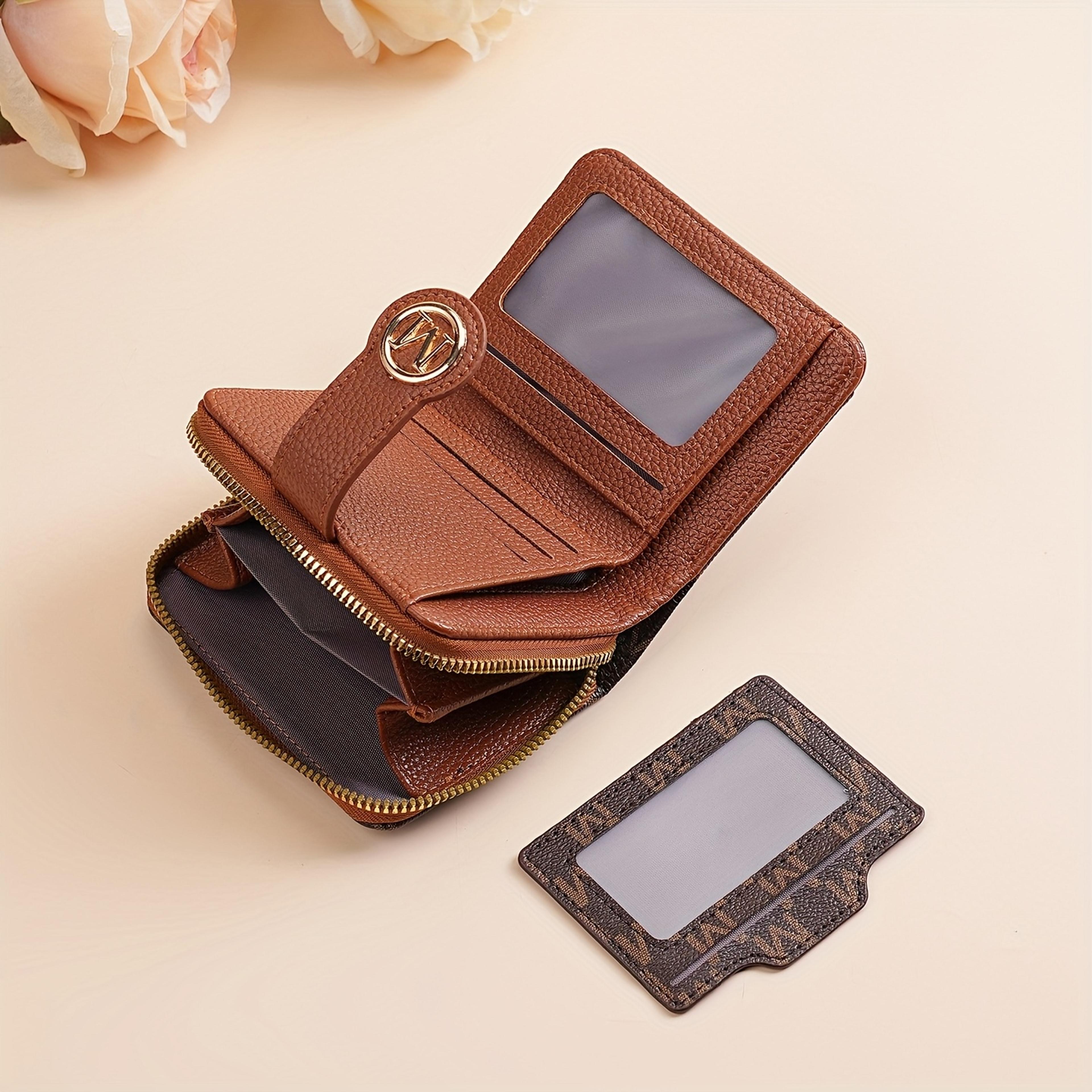 retro compact womens wallet with multiple card slots and cash pocket