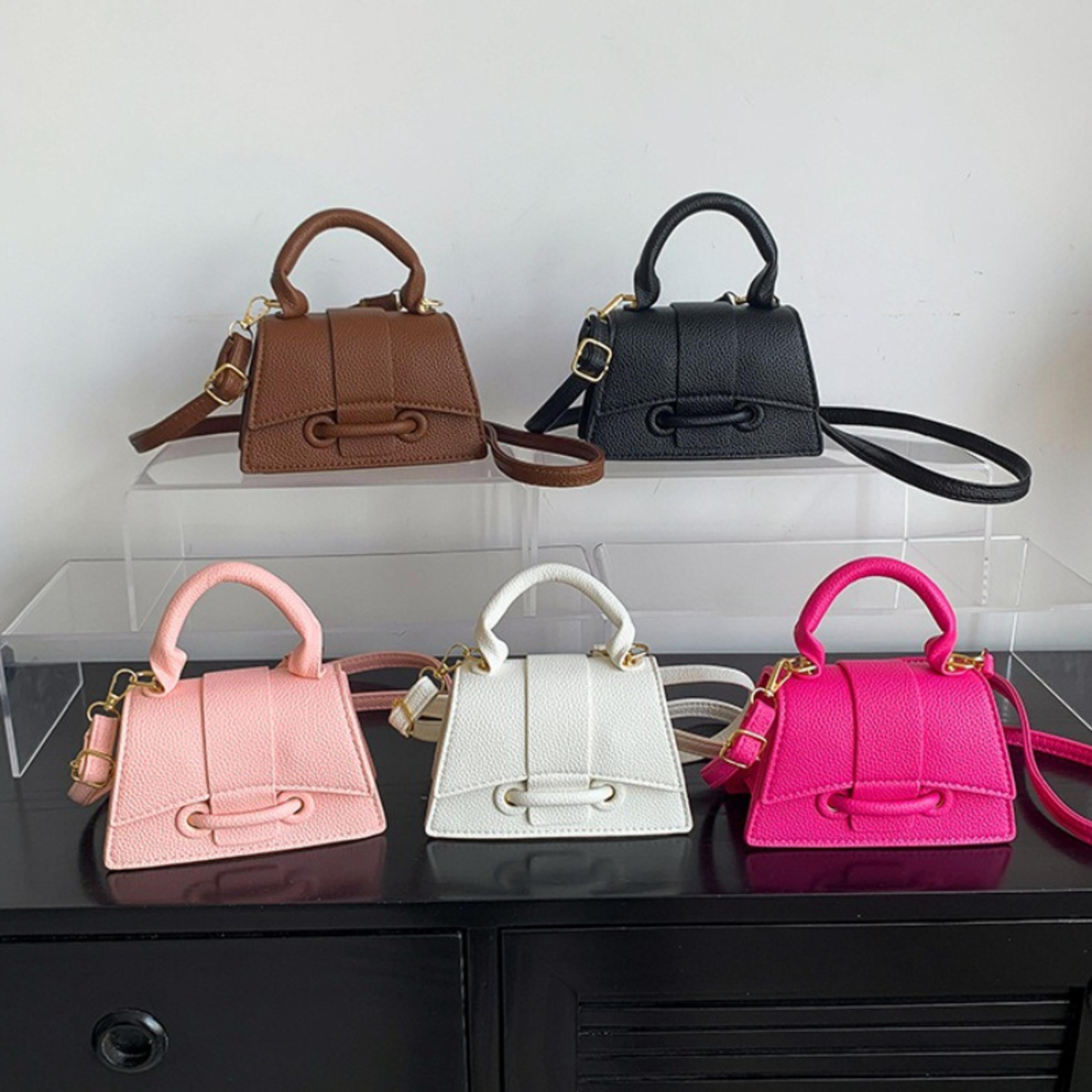 textured mini crossbody bag for women with top handle and adjustable strap