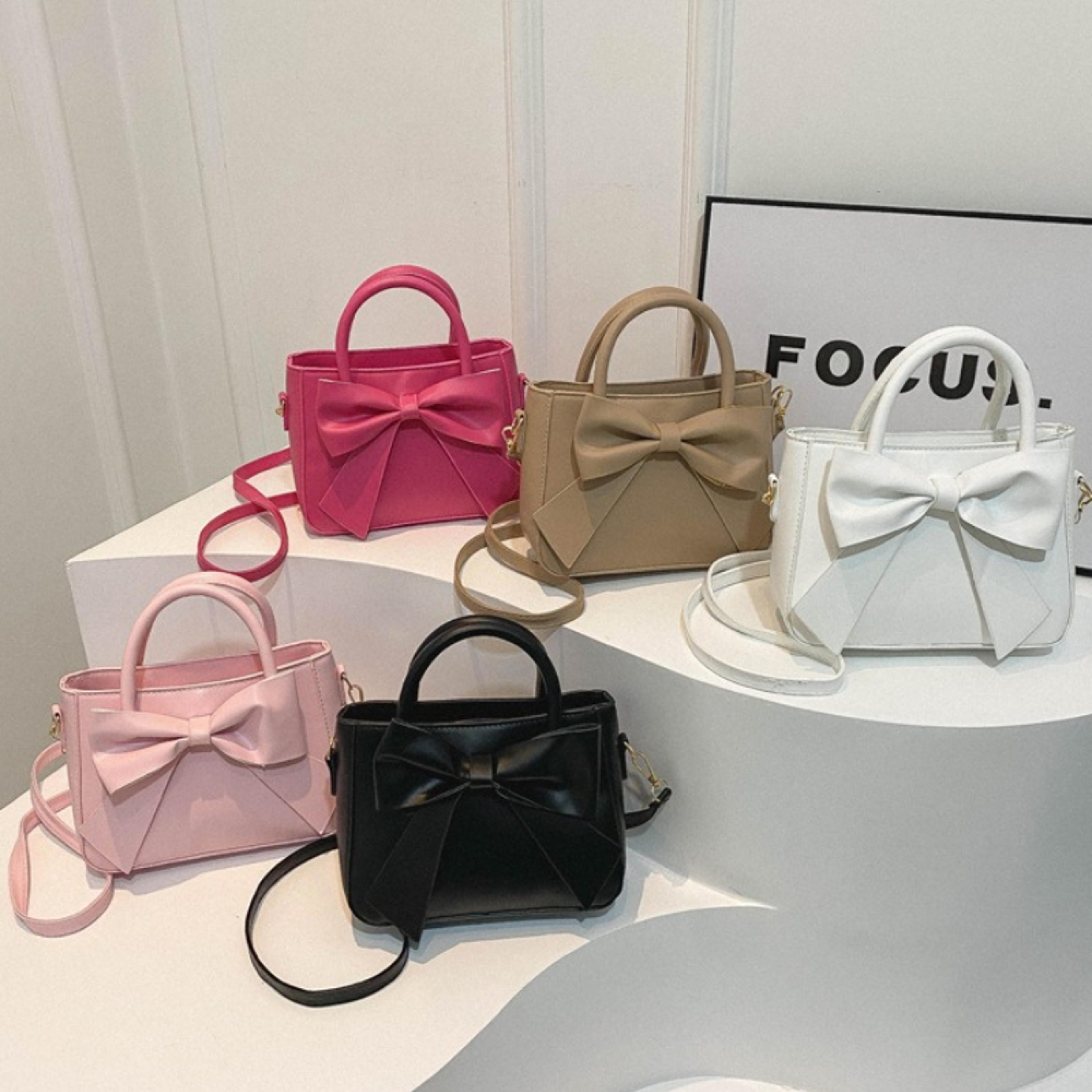 elegant bow faux leather tote bag convertible crossbody purse for women