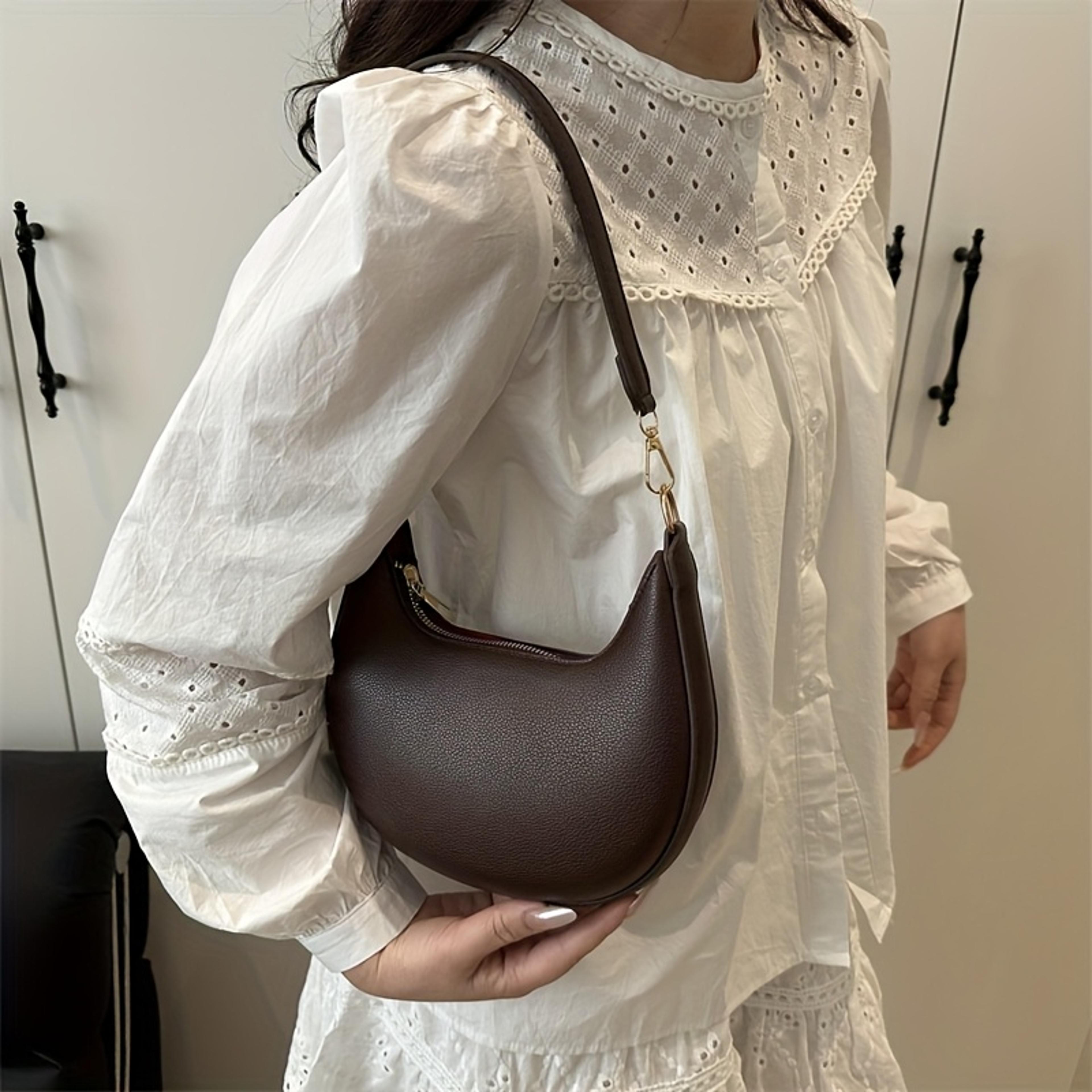 womens pebbled leather shoulder bag with detachable strap everyday underarm purse